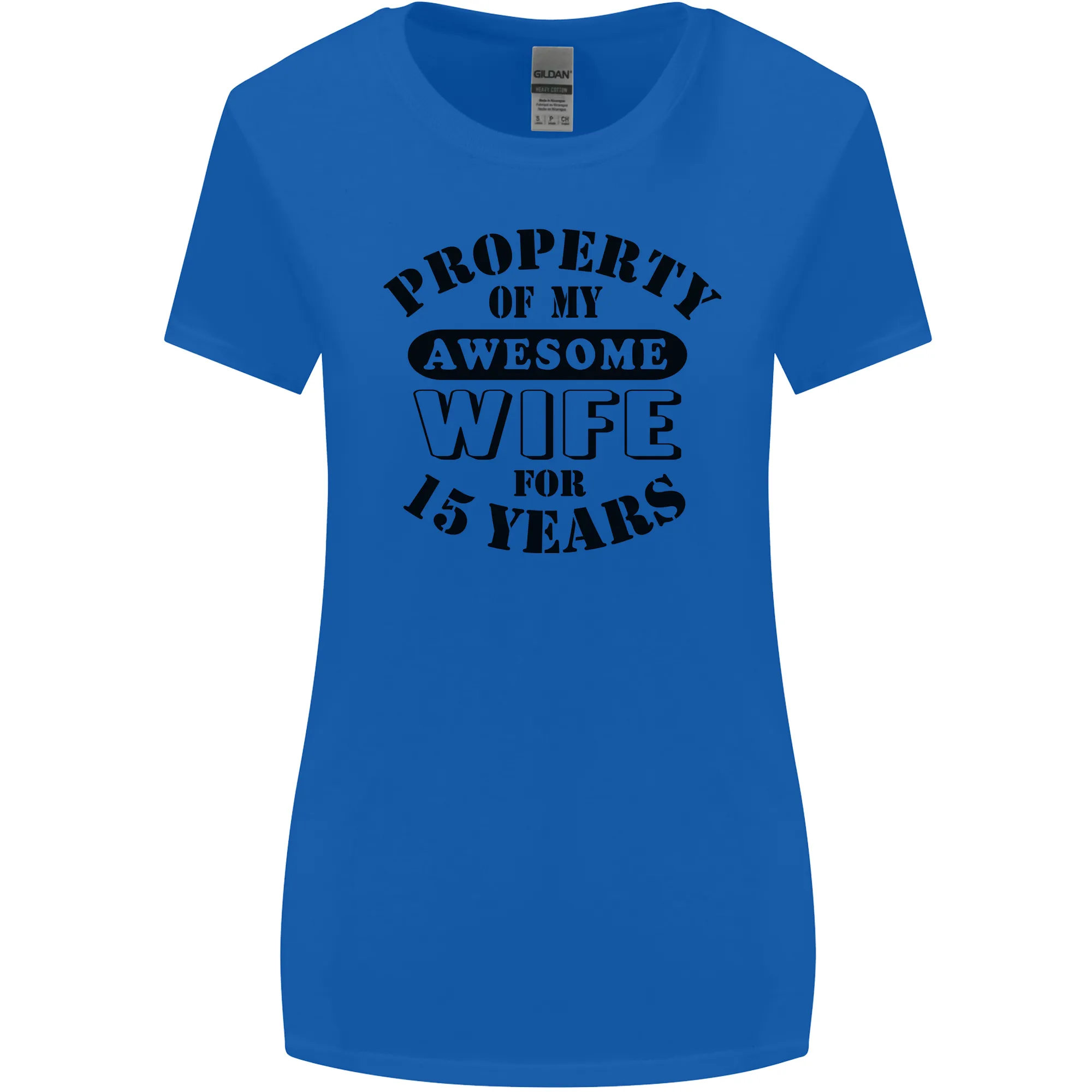 15th Wedding Anniversary 15 Year Funny Wife Womens Wider Cut T-Shirt