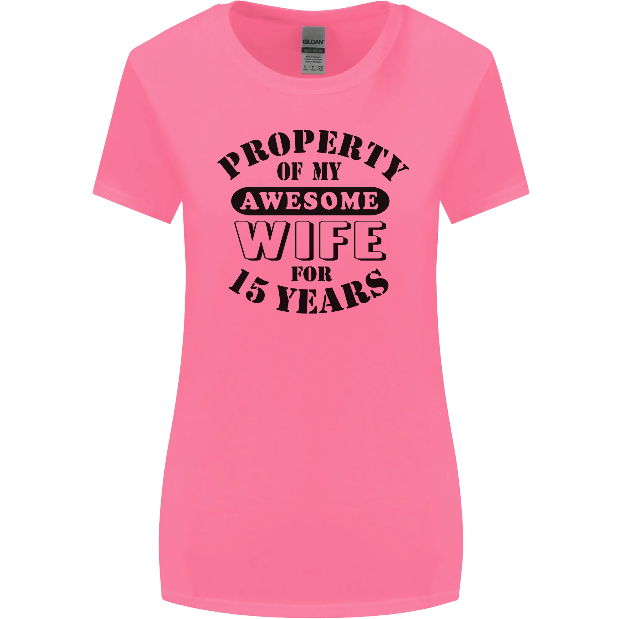 15th Wedding Anniversary 15 Year Funny Wife Womens Wider Cut T-Shirt