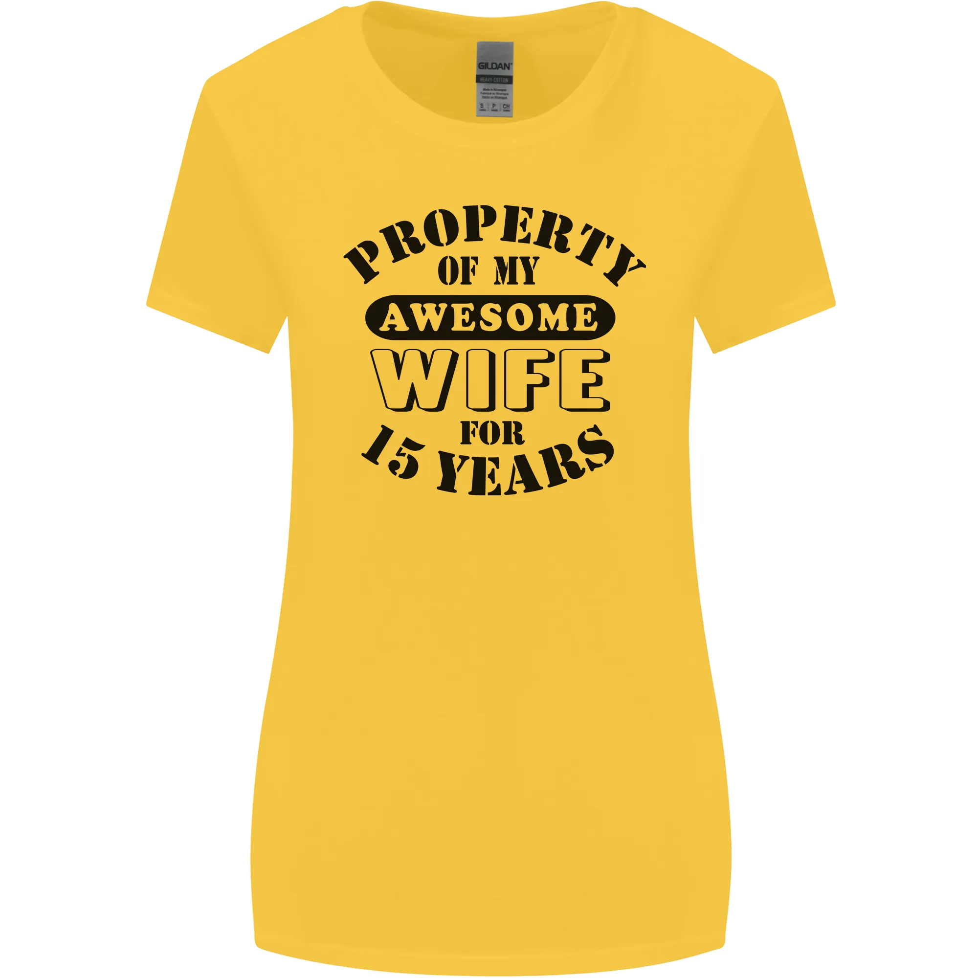 15th Wedding Anniversary 15 Year Funny Wife Womens Wider Cut T-Shirt