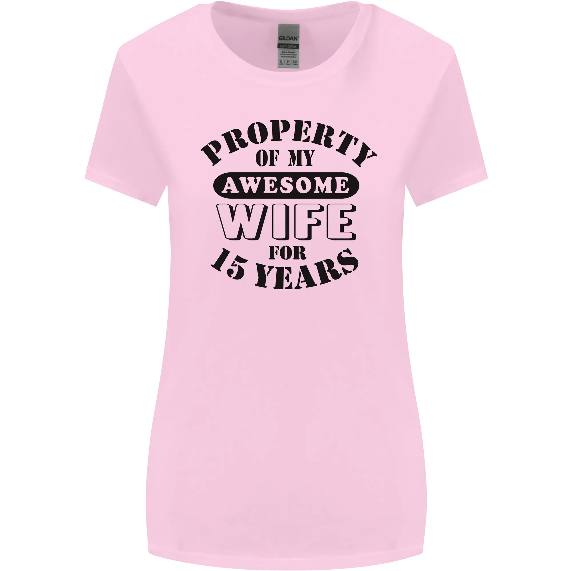 15th Wedding Anniversary 15 Year Funny Wife Womens Wider Cut T-Shirt