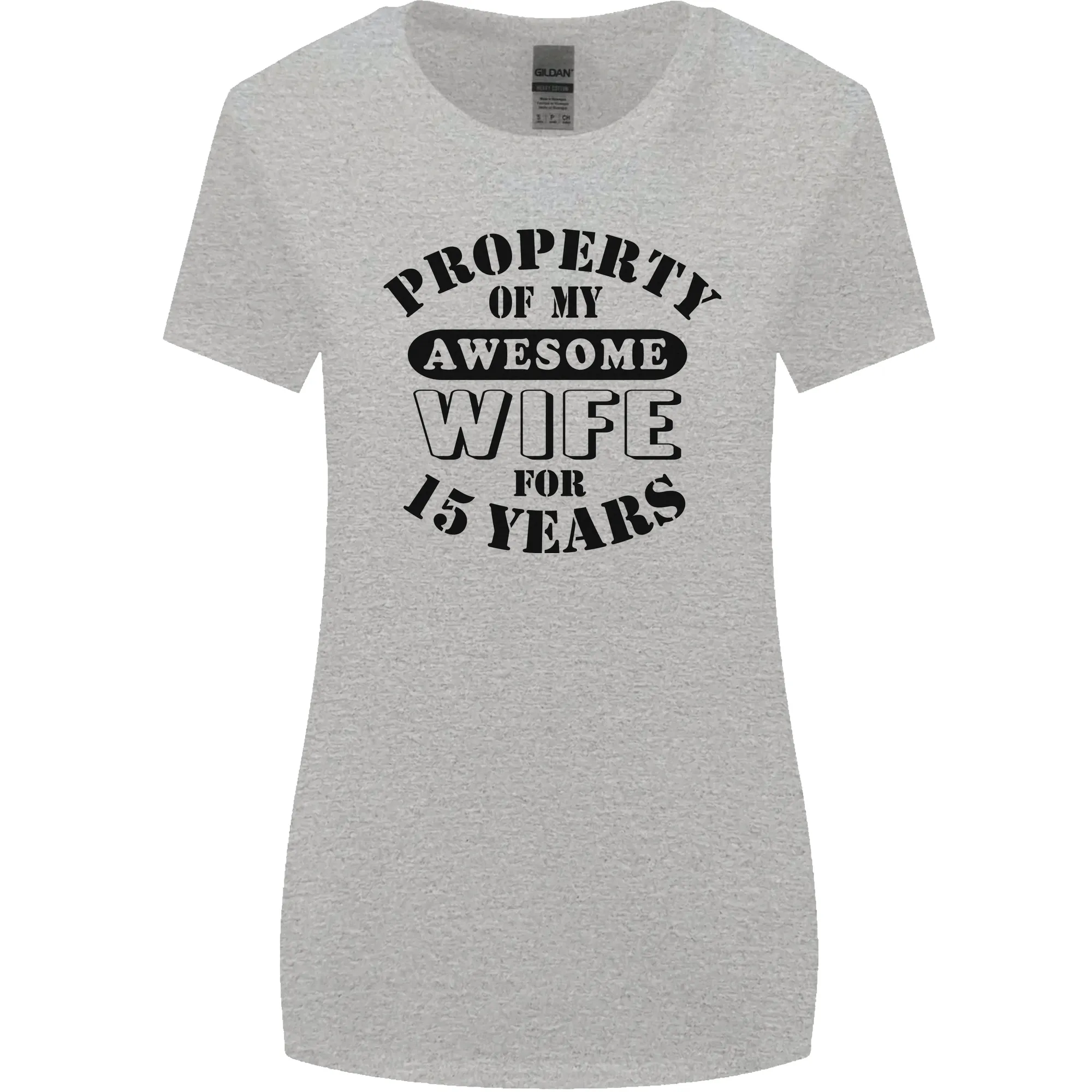 15th Wedding Anniversary 15 Year Funny Wife Womens Wider Cut T-Shirt
