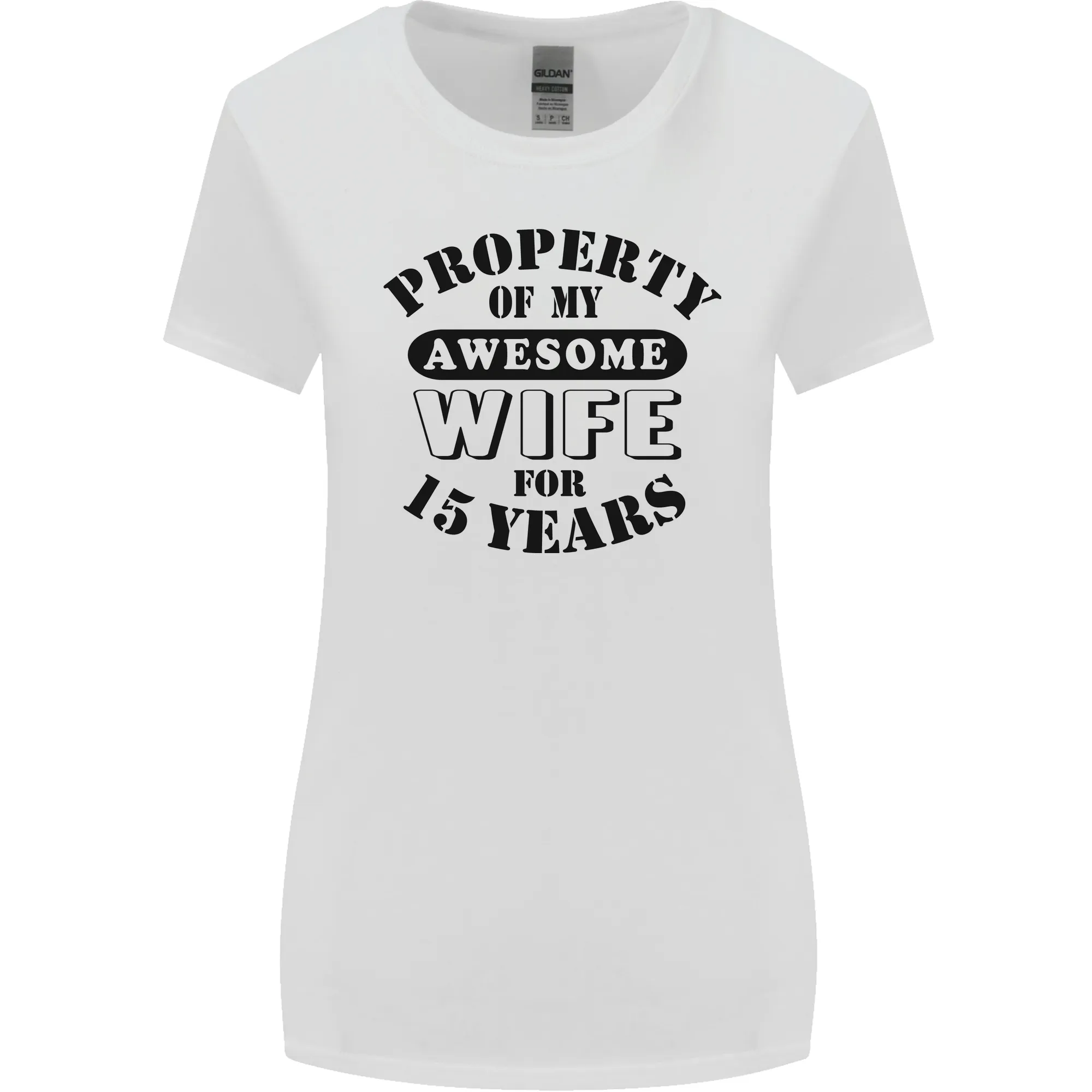 15th Wedding Anniversary 15 Year Funny Wife Womens Wider Cut T-Shirt