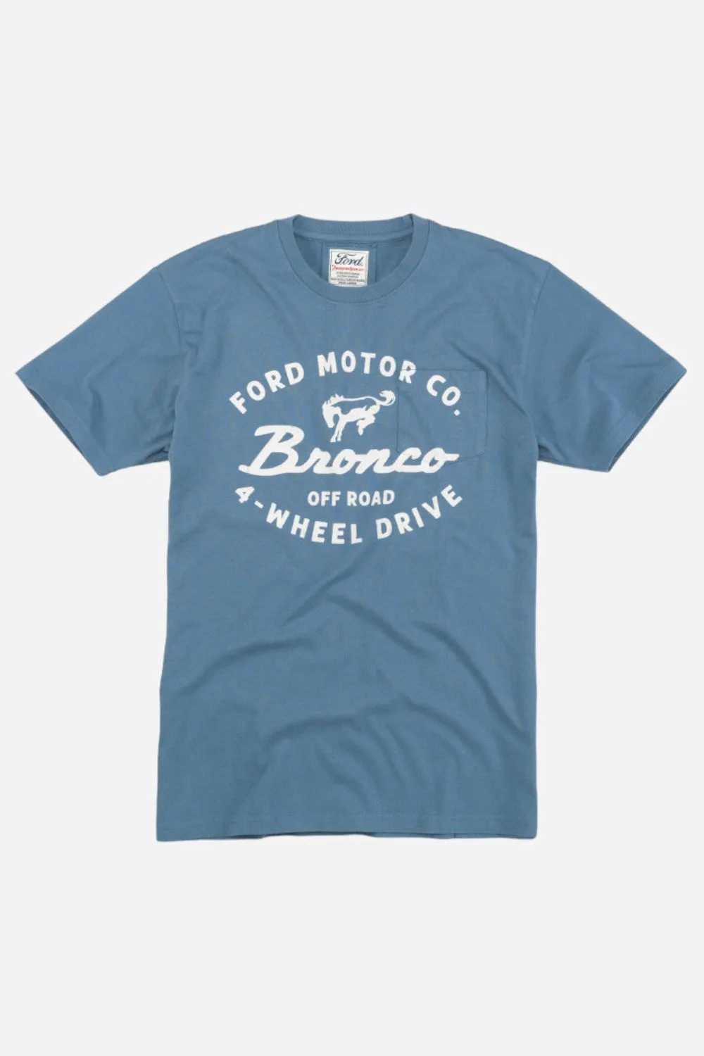 American Needle Bronco Burton Pocket Tee in Captains Blue