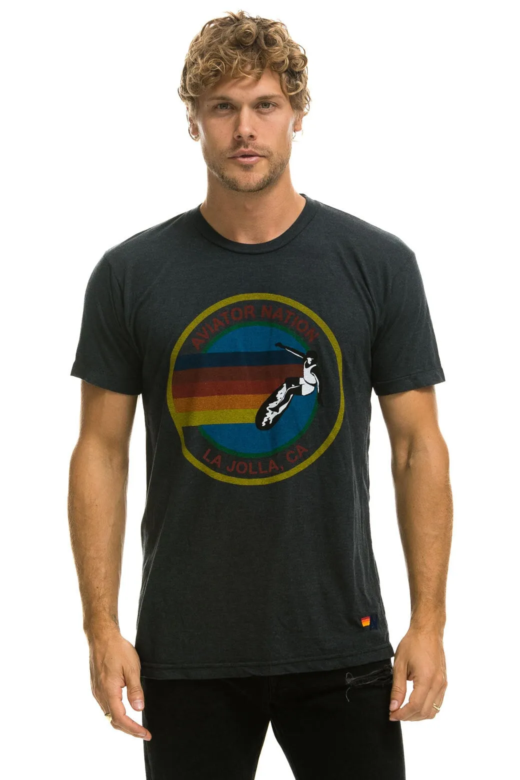AVIATOR NATION  LA JOLLA TEE - CHARCOAL