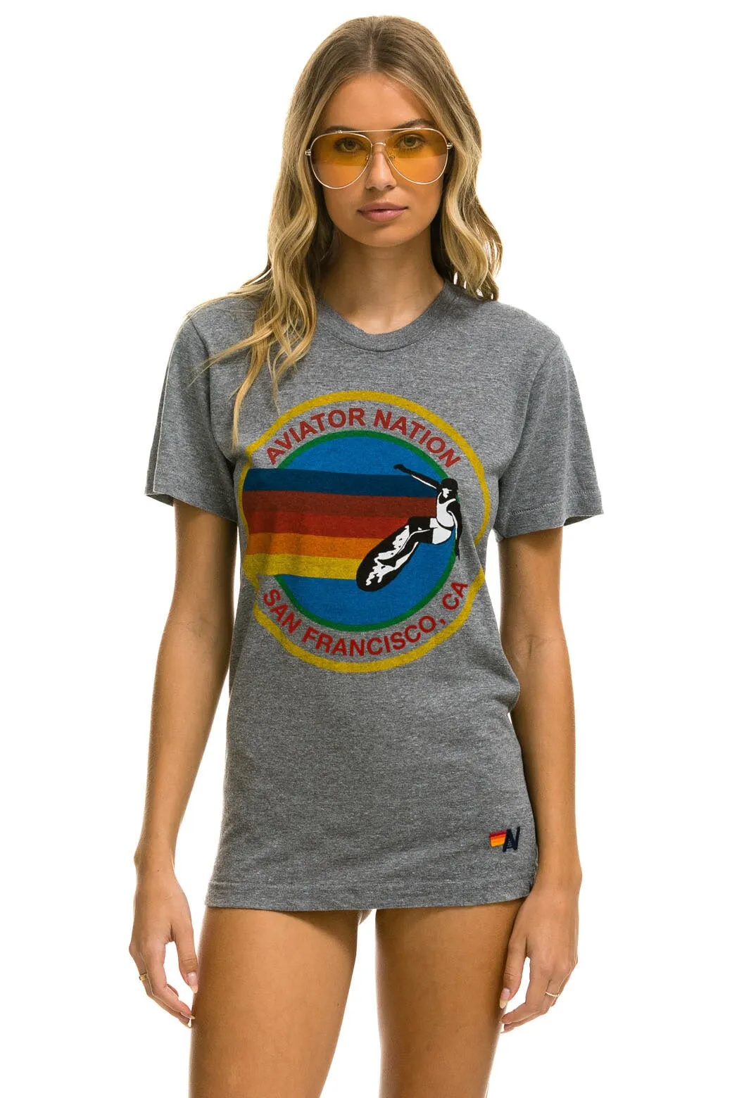AVIATOR NATION SAN FRANCISCO TEE - HEATHER GREY