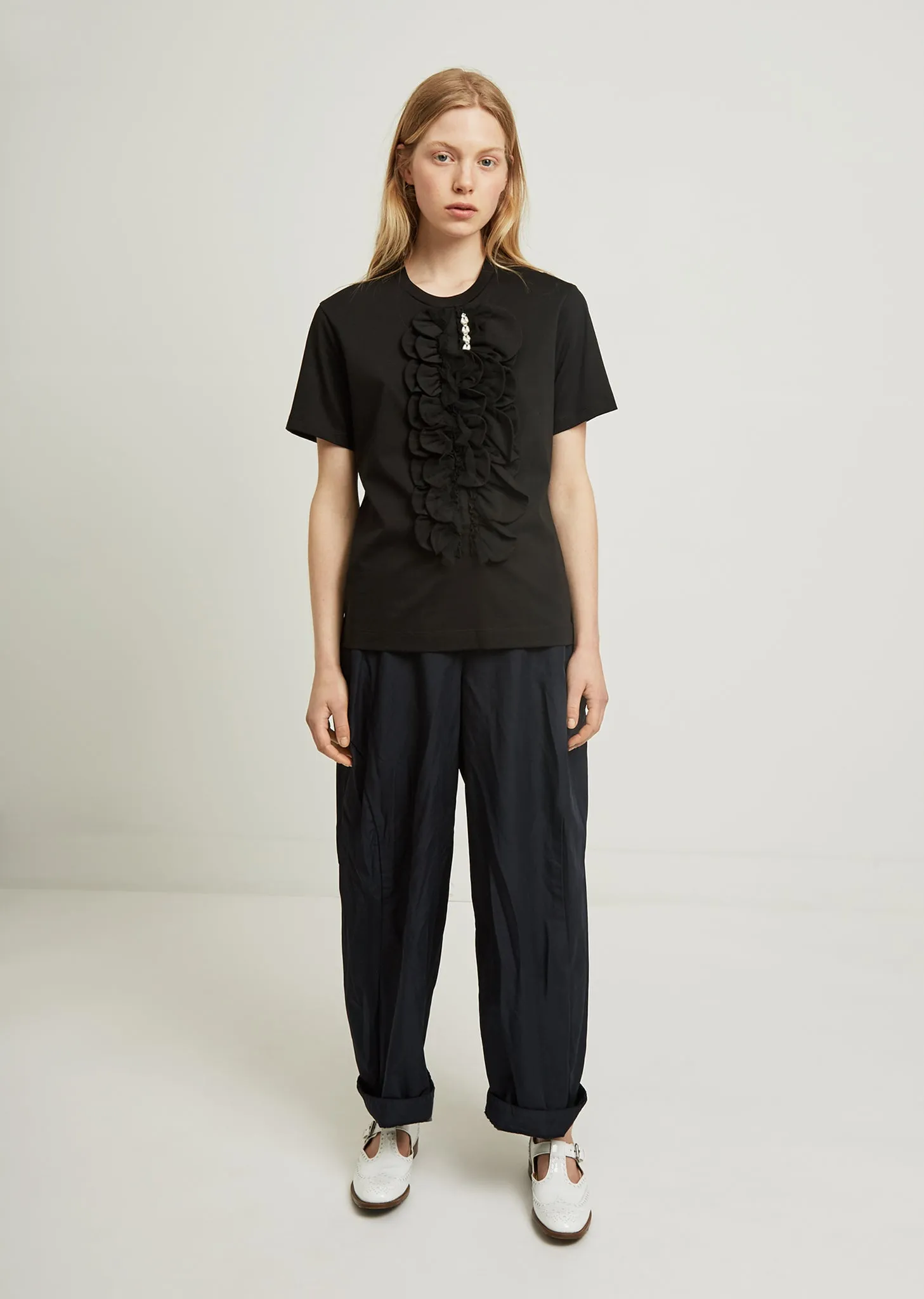Beaded Scallop Frill Tee