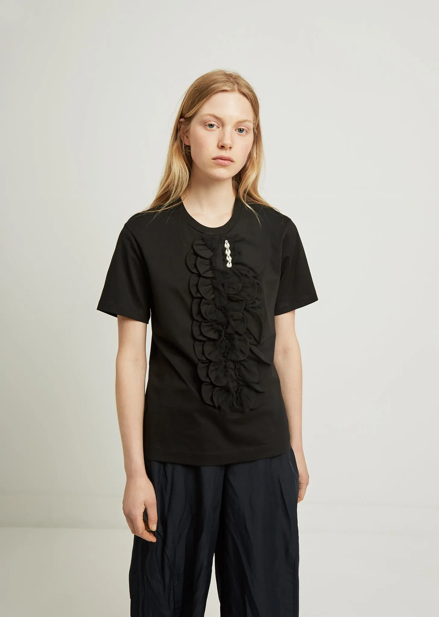 Beaded Scallop Frill Tee