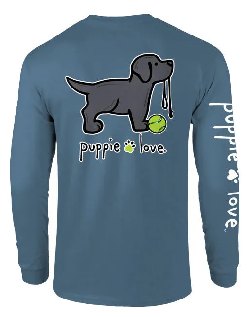 BLACK LAB PUP, ADULT LS (PRINTED TO ORDER)