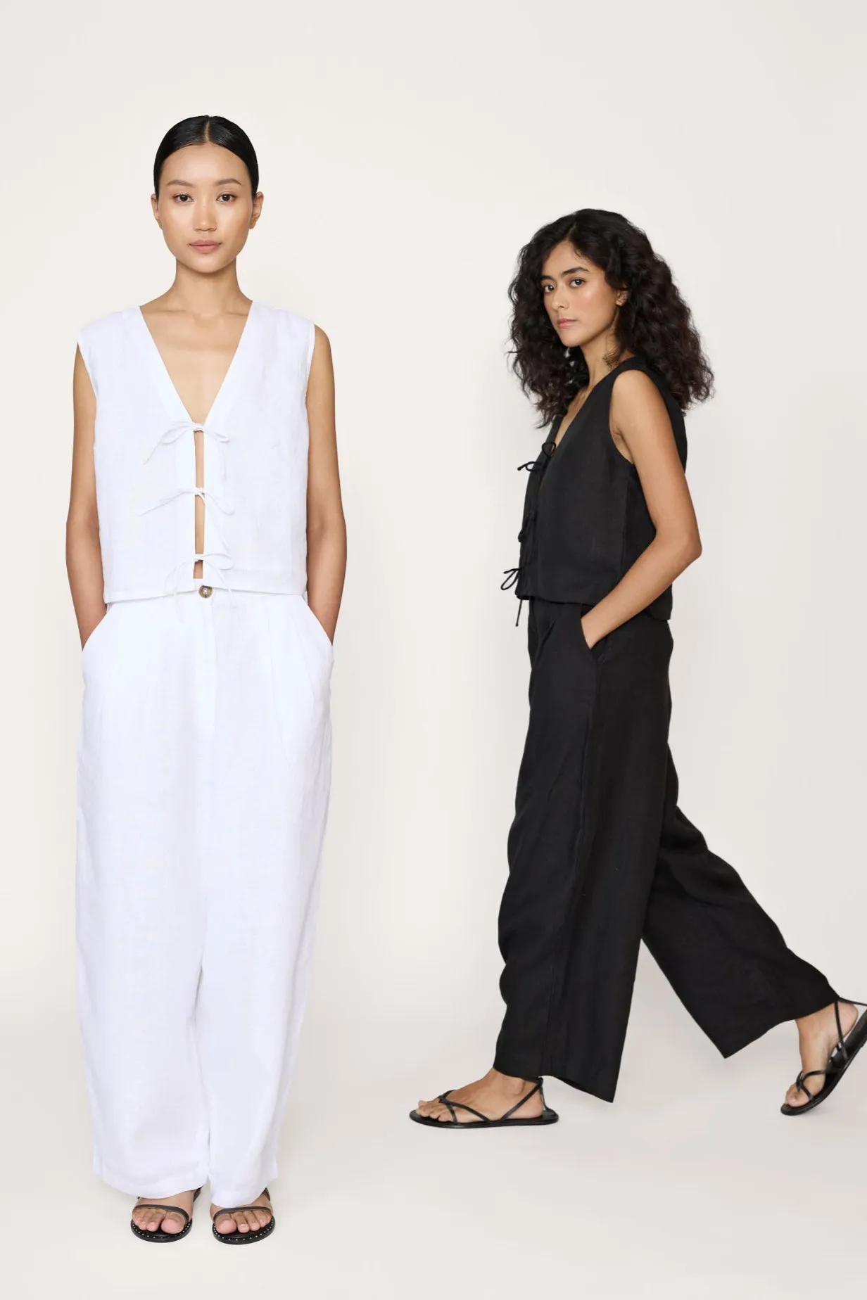 Boyfriend Pant - White Linen