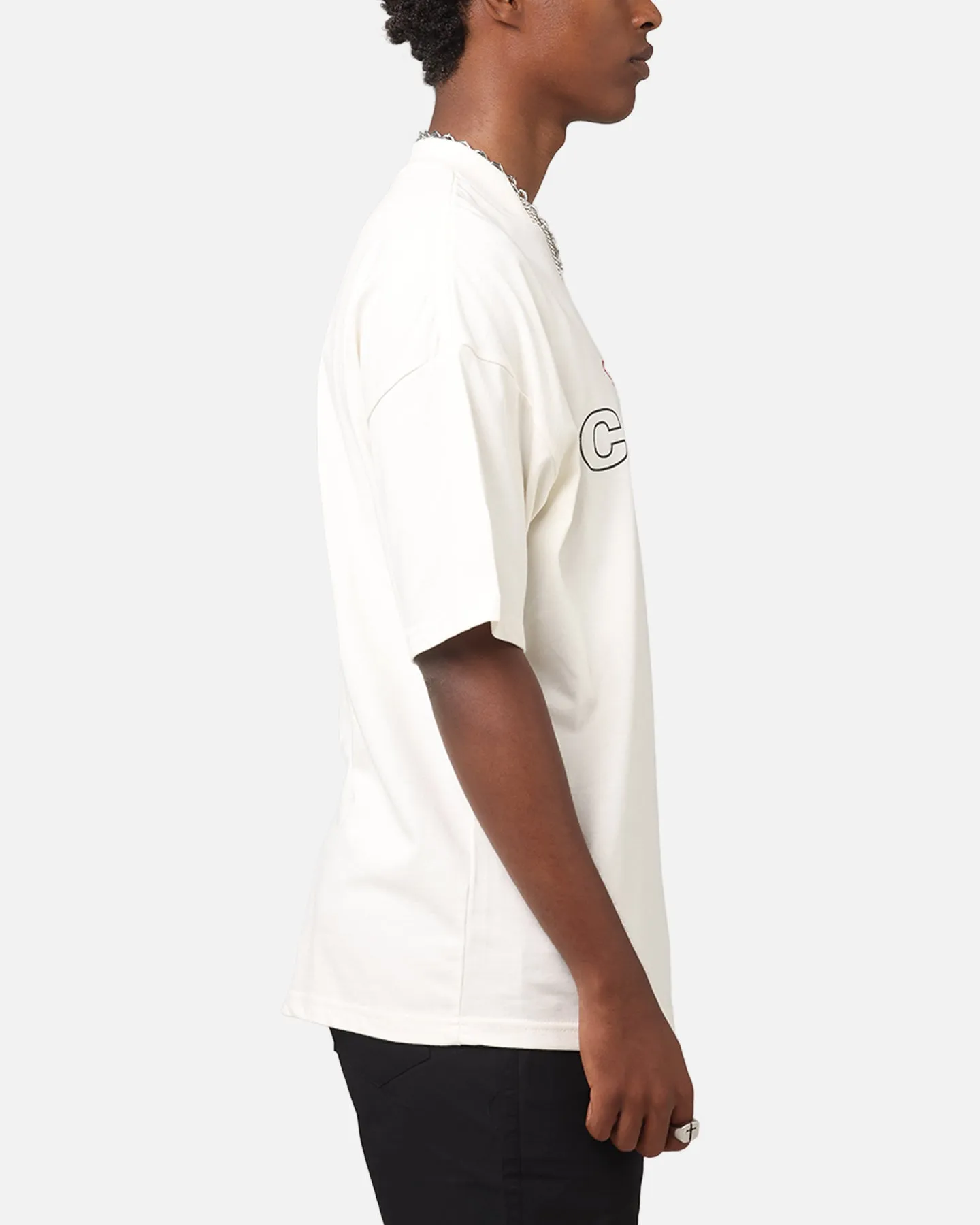 Carre Rosebud Mock Neck T-Shirt Off White