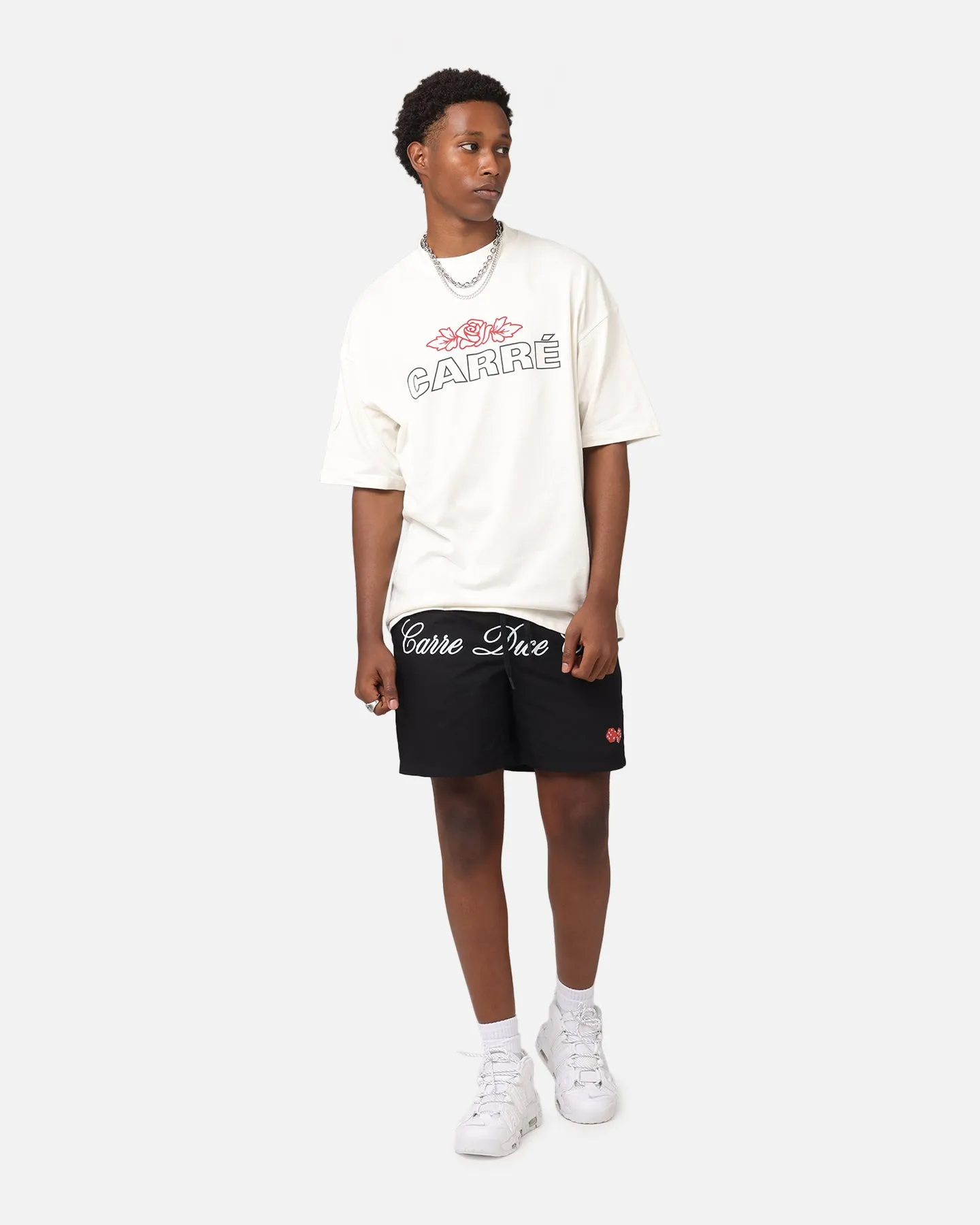 Carre Rosebud Mock Neck T-Shirt Off White
