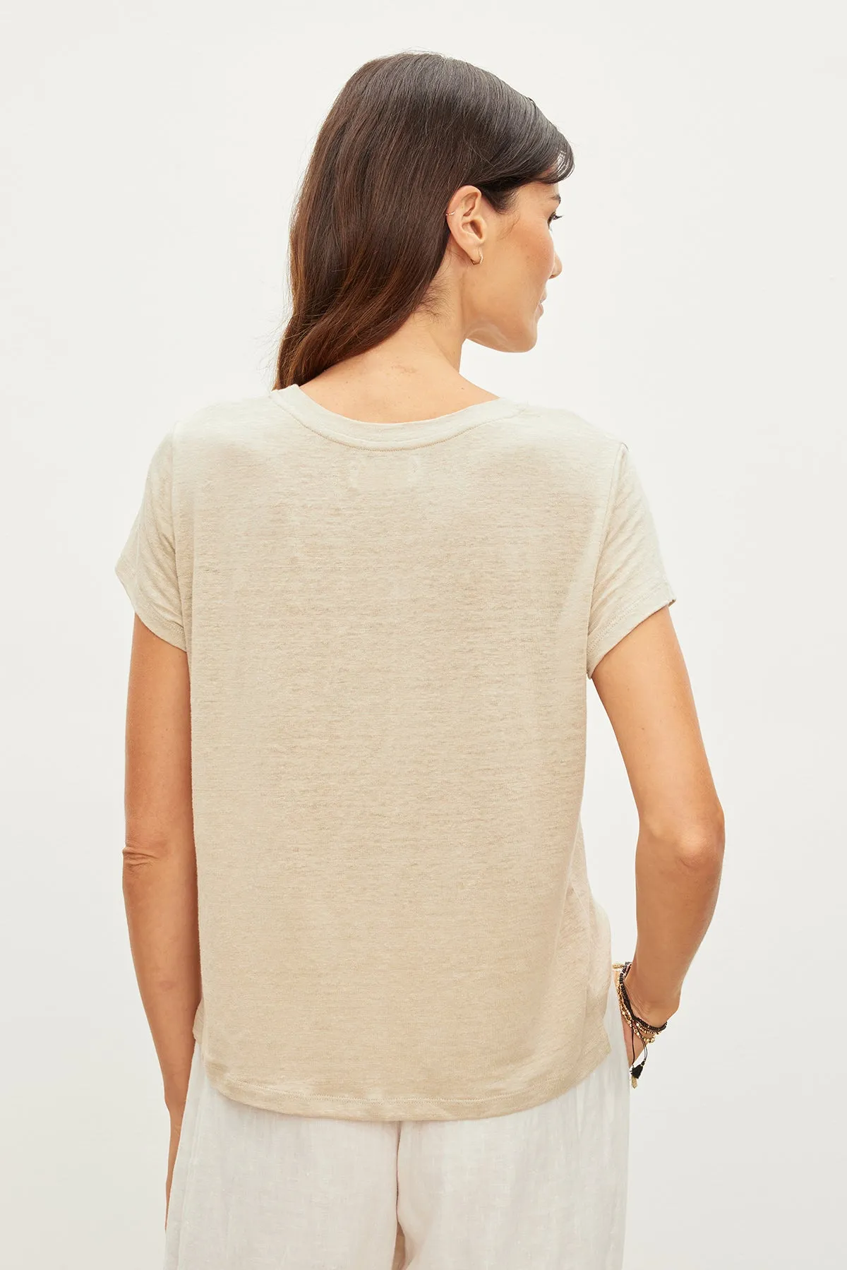 CASEY LINEN KNIT CREW NECK TEE