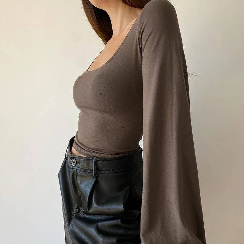 Casual Lantern Long Sleeve T-shirt