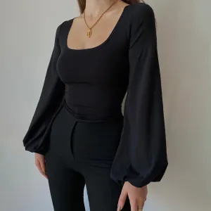 Casual Lantern Long Sleeve T-shirt