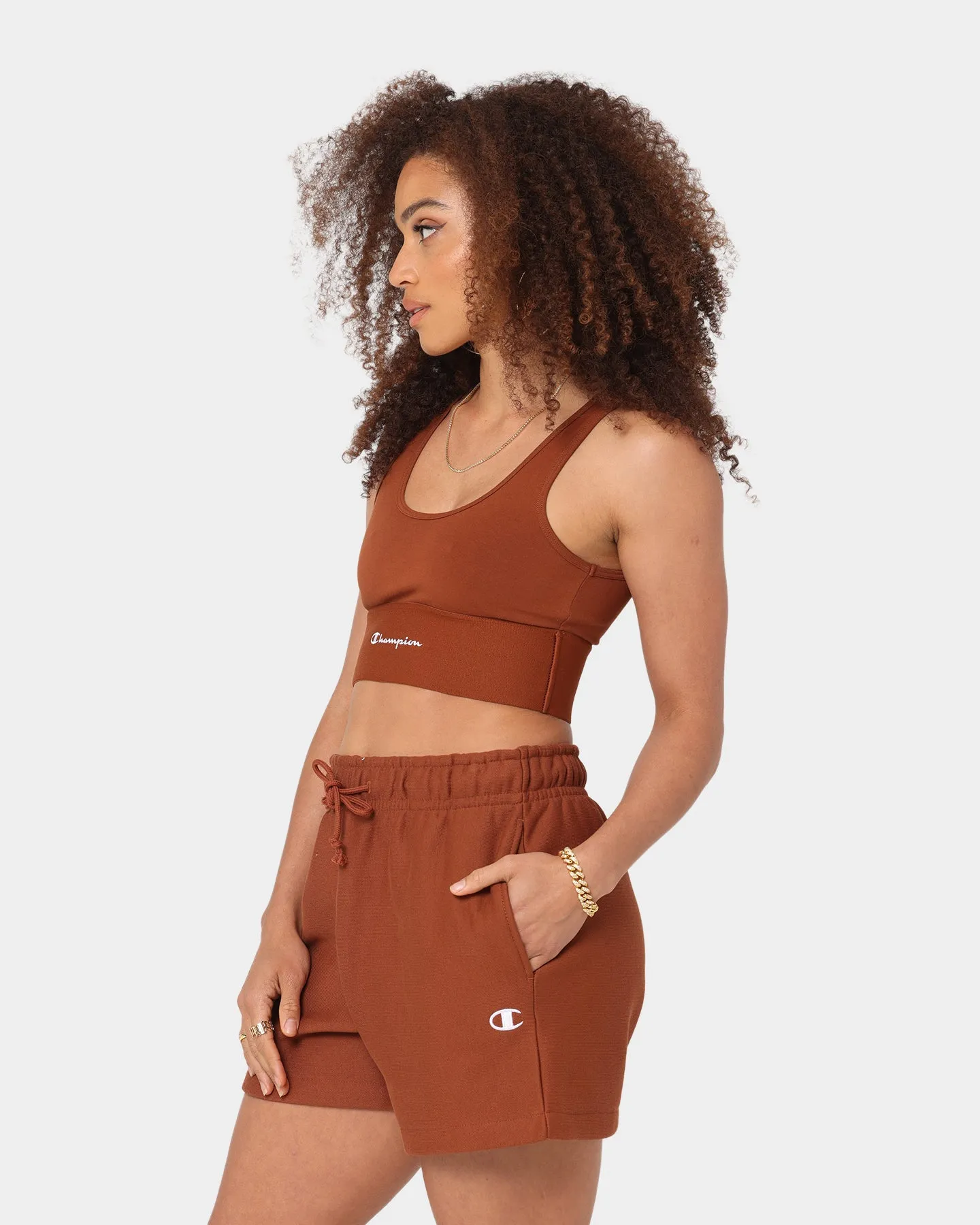 Champion Women's Power Crop Canyon Rock Brown