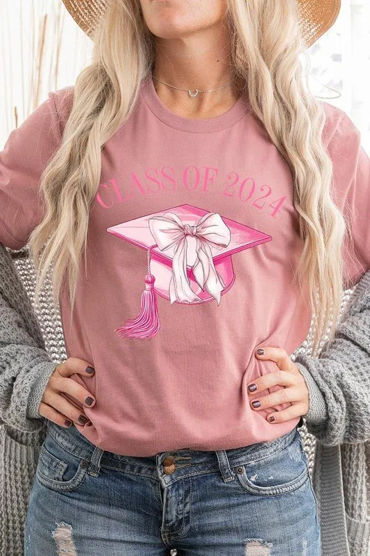 Coquette Bow "Class of 2024" Graphic T Shirts