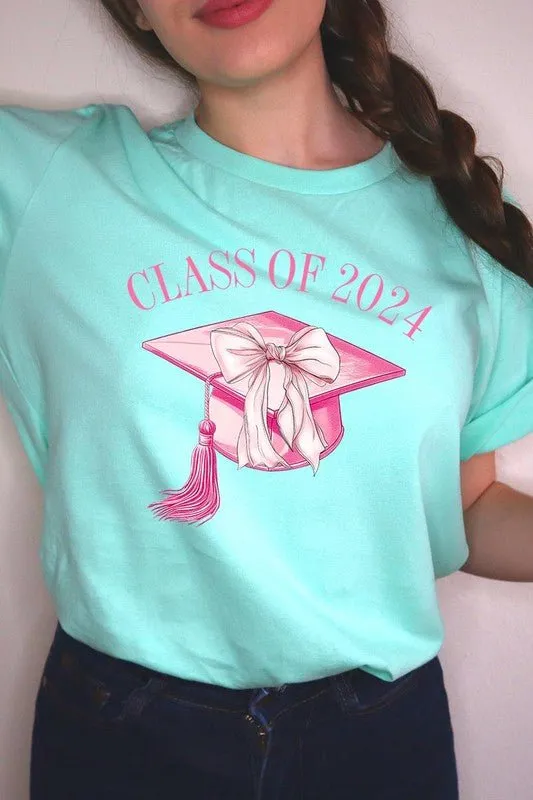 Coquette Bow "Class of 2024" Graphic T Shirts