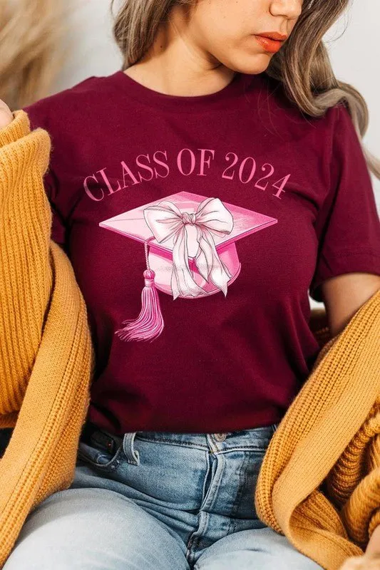 Coquette Bow "Class of 2024" Graphic T Shirts