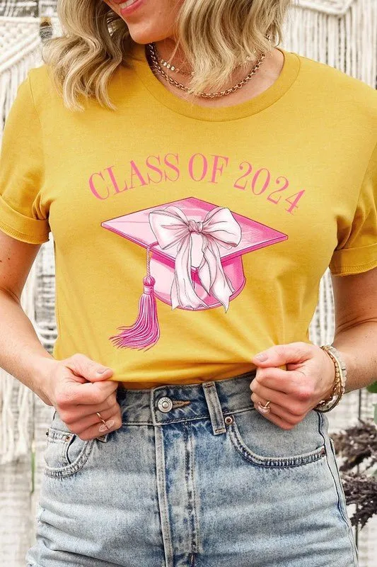 Coquette Bow "Class of 2024" Graphic T Shirts