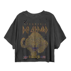 Def Leppard Tour 1983 Cat Vintage Oversize Crop