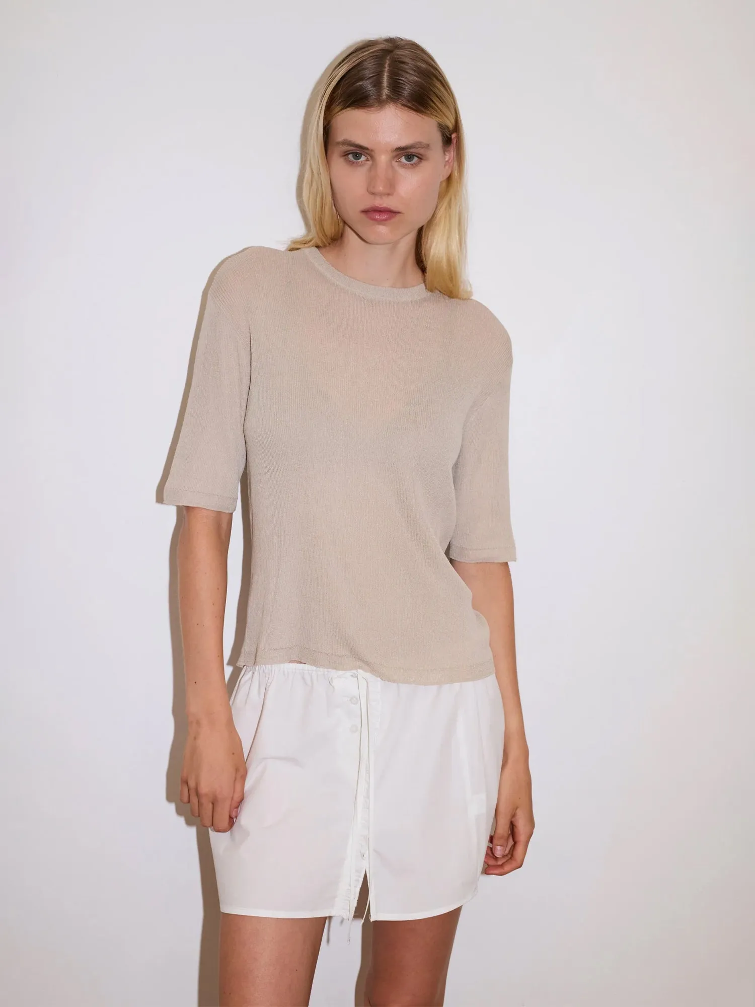 Deiji Studios Split Back Tee Stone