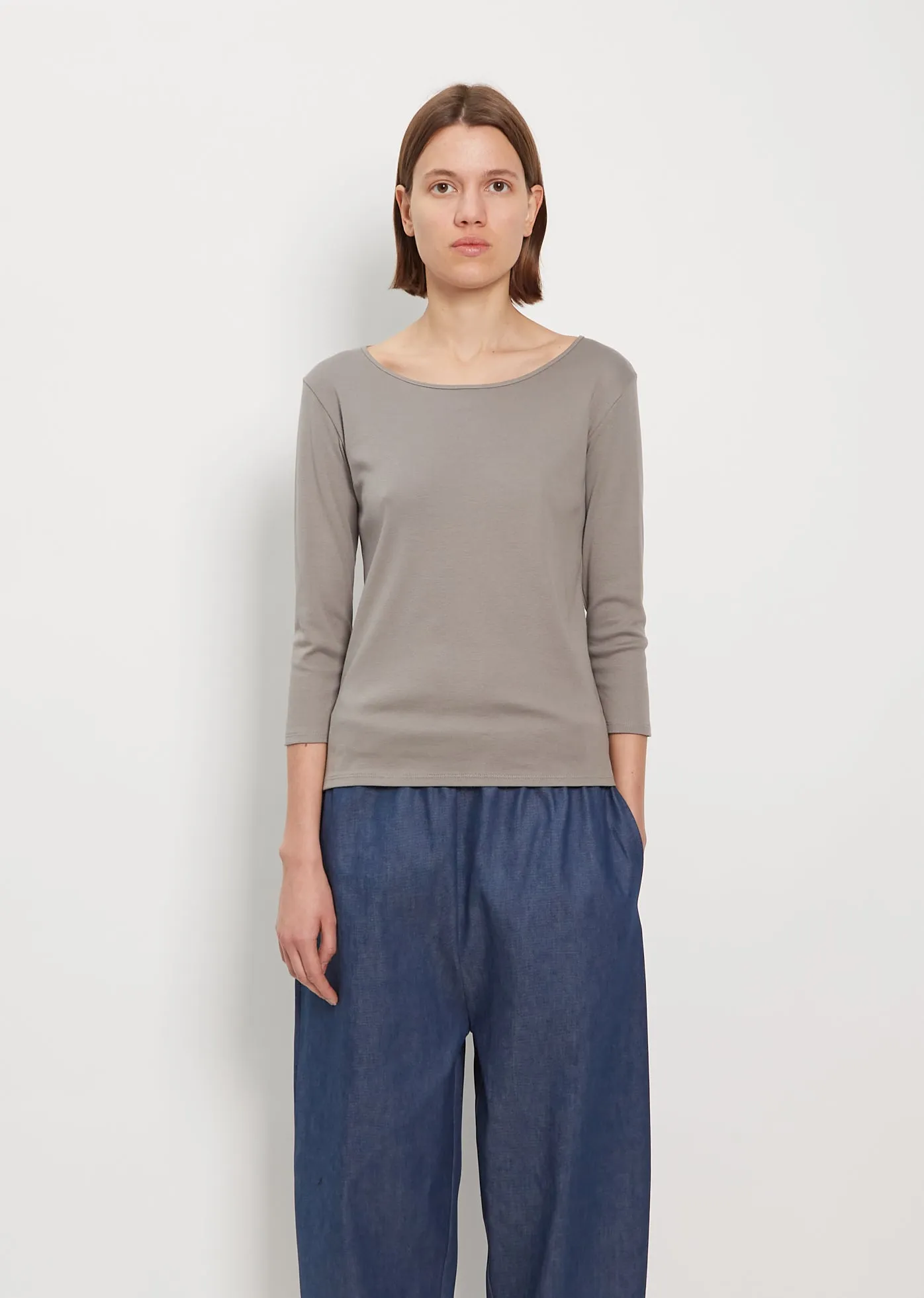 Didion Rib Tee — Slate Grey