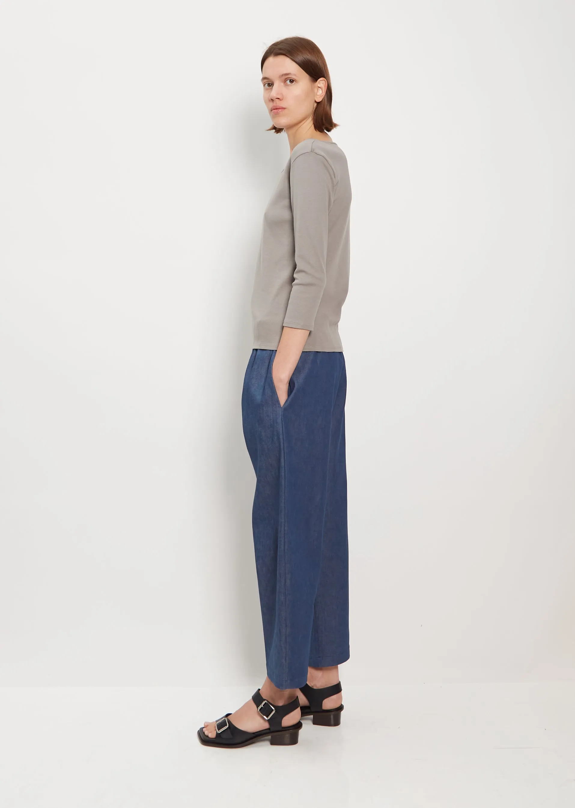 Didion Rib Tee — Slate Grey