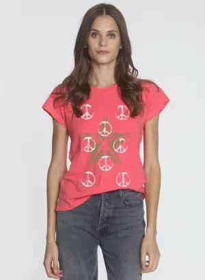 Graphic Ava Tee - Faded Red Star Peaceful