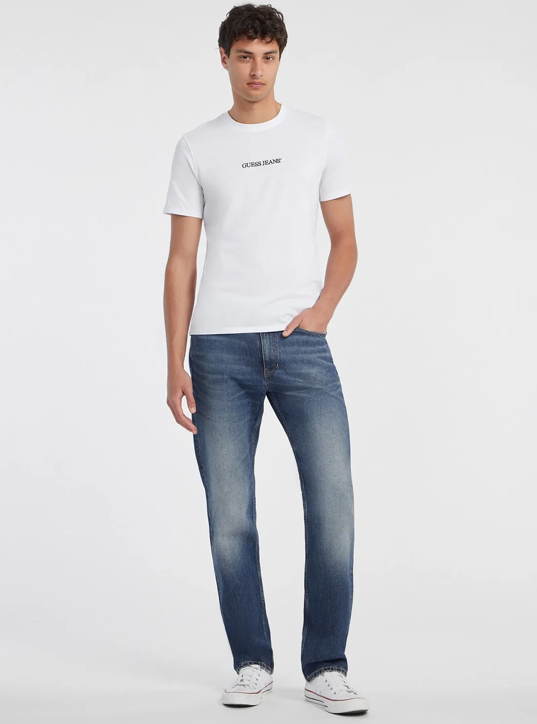 Guess Jeans White Slim Logo T-Shirt
