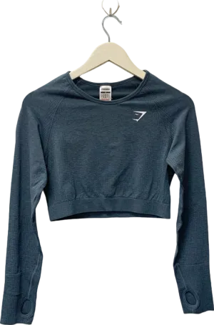 Gymshark Grey Long Sleeve Crop Top UK XL