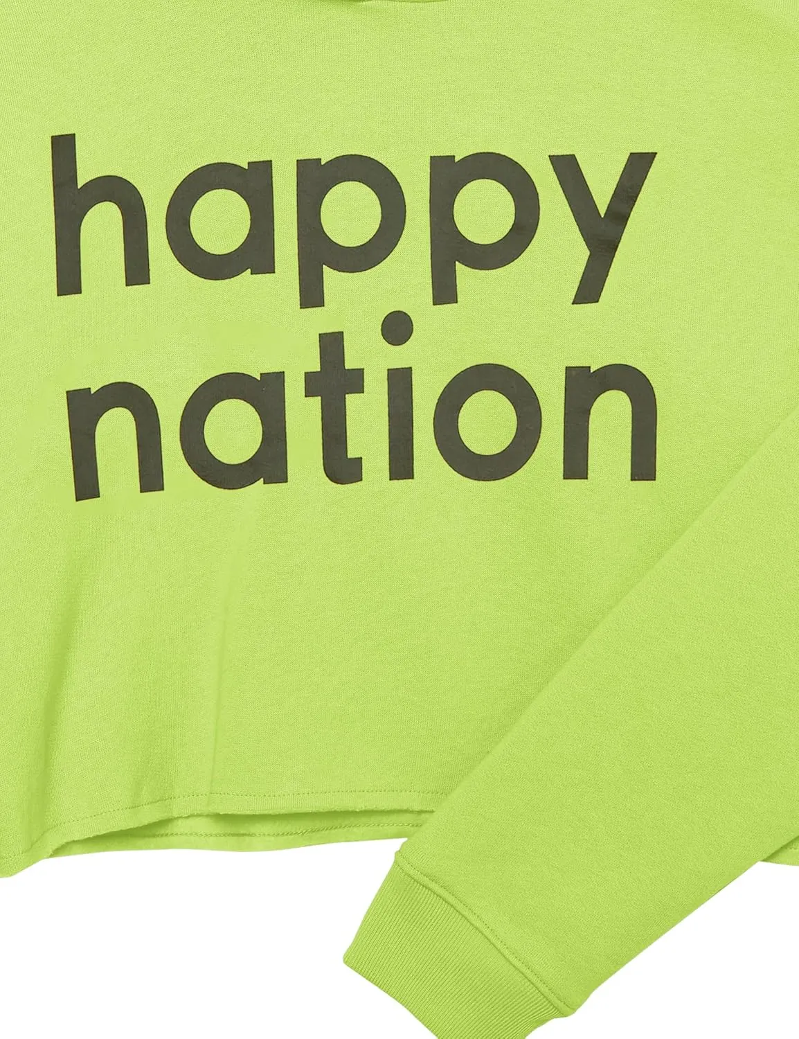 Happy Nation Girls Fleece Crop Hoodie Sweatshirt