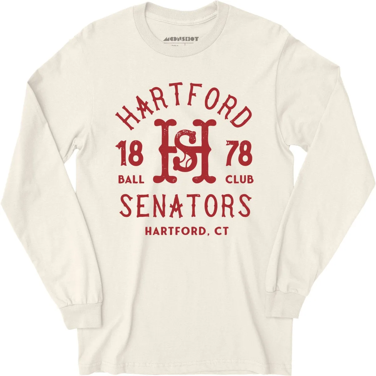 Hartford Senators - Connecticut - Vintage Defunct Baseball Teams - Long Sleeve T-Shirt