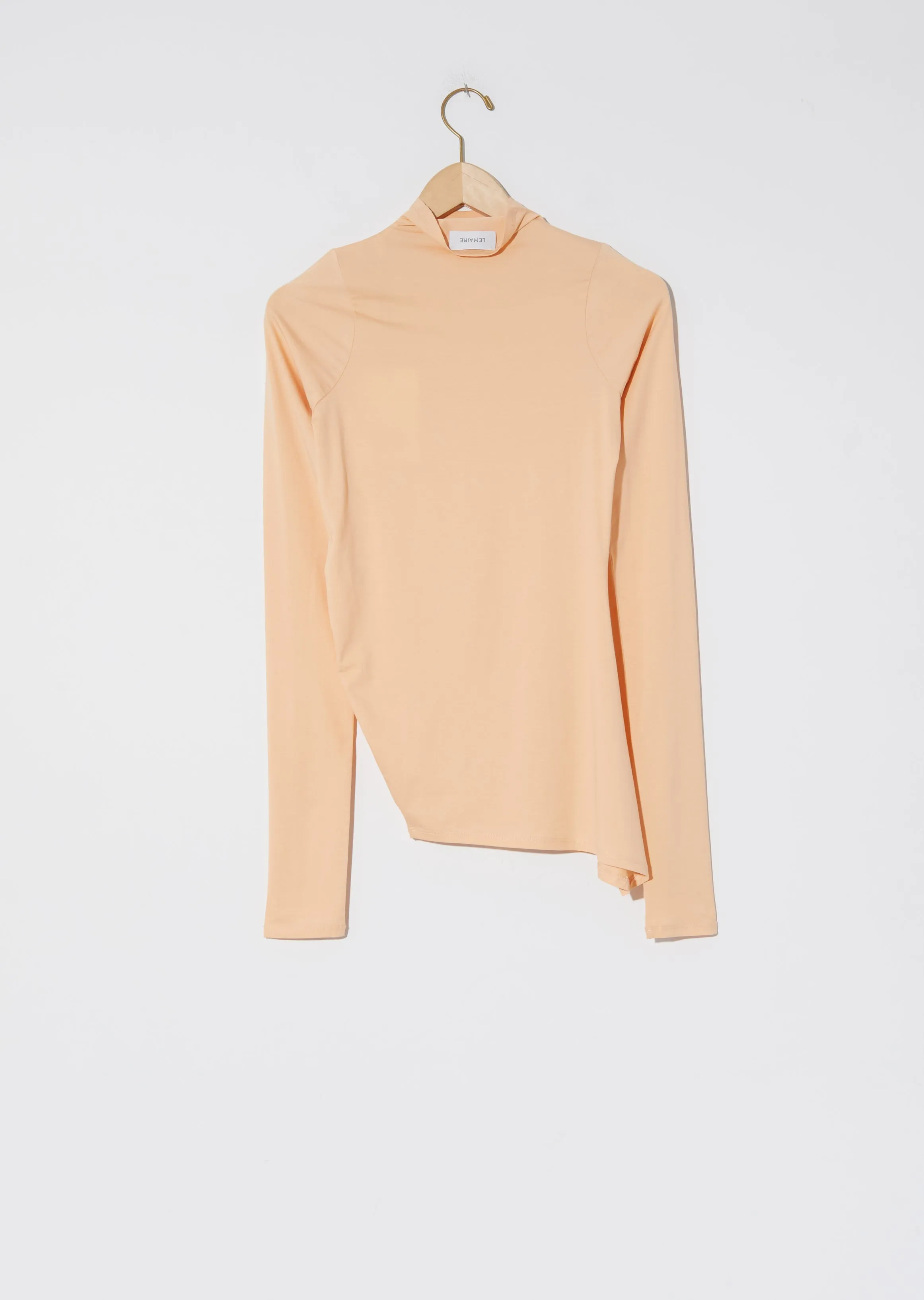 High Collar Twisted Secondskin Top — Watermelon