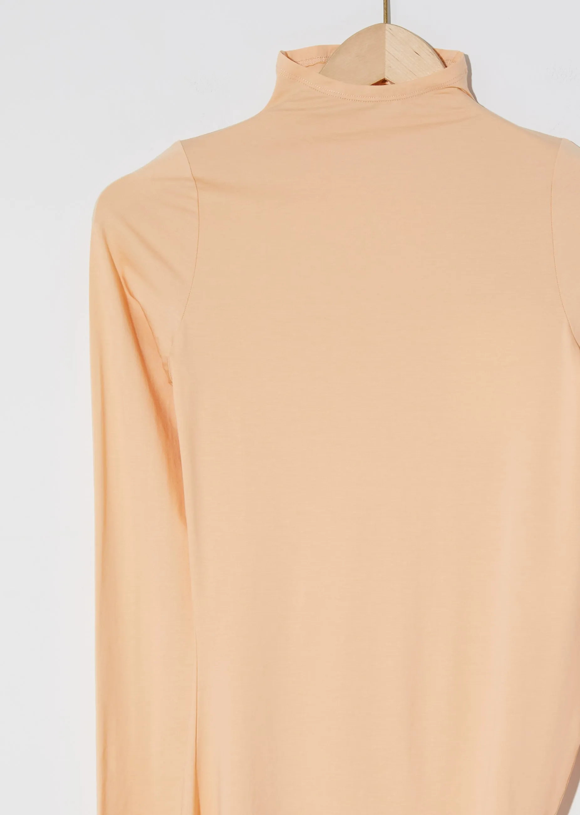 High Collar Twisted Secondskin Top — Watermelon