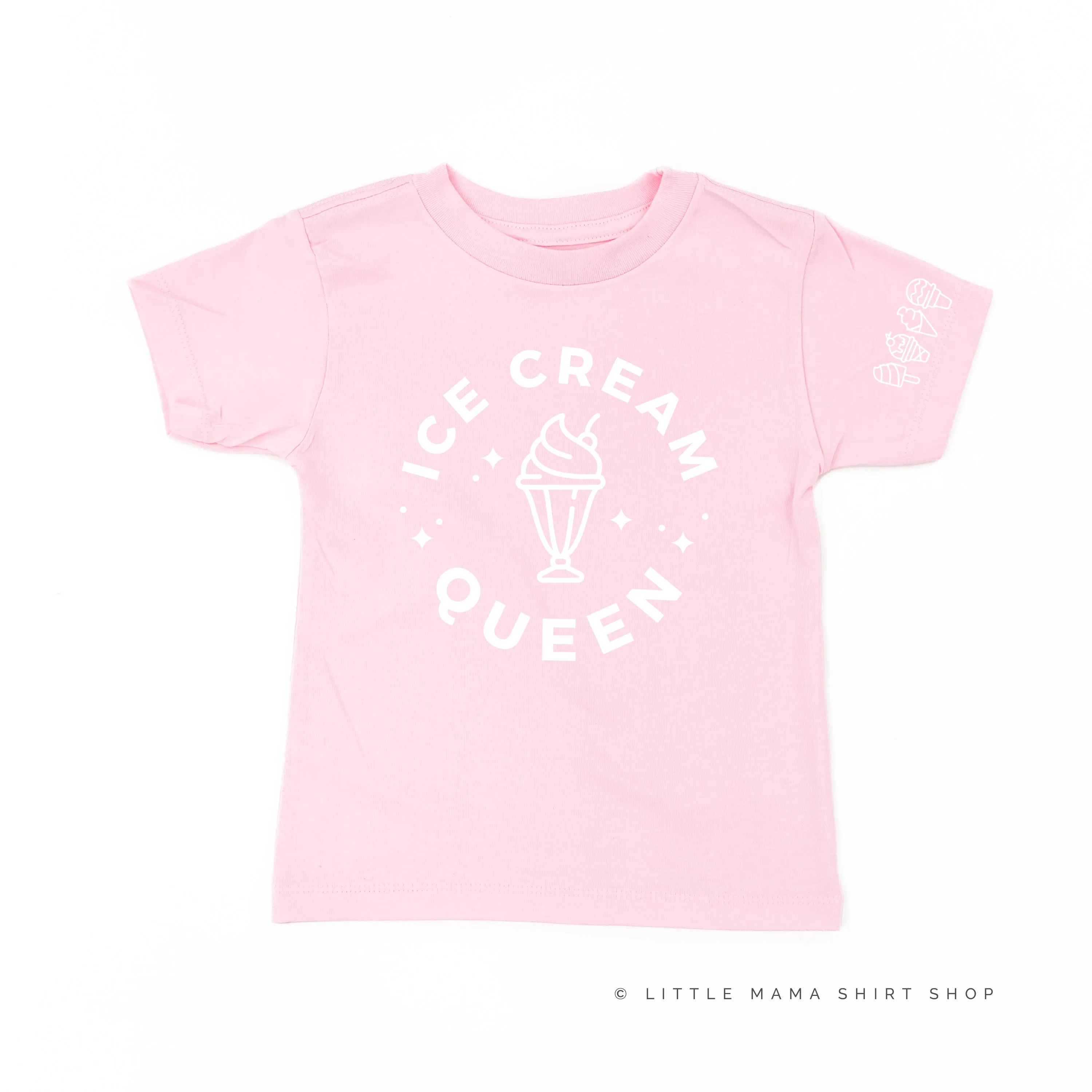 Ice Cream Queen - (Full Size) - Ice Cream Sleeve Detail - Short Sleeve Child Shirt