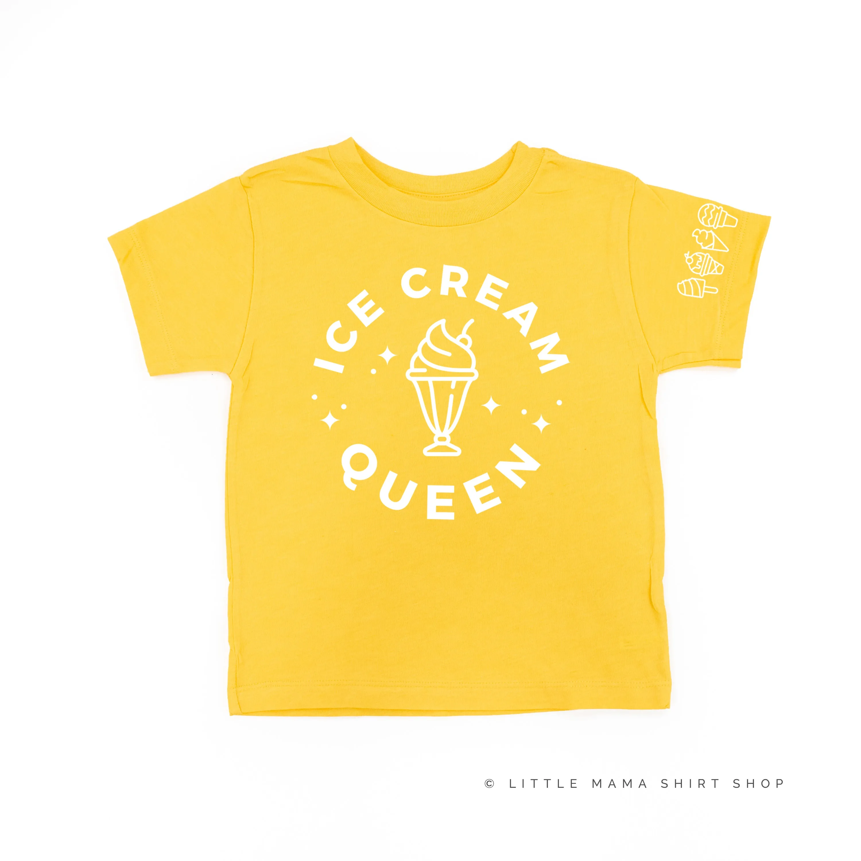 Ice Cream Queen - (Full Size) - Ice Cream Sleeve Detail - Short Sleeve Child Shirt