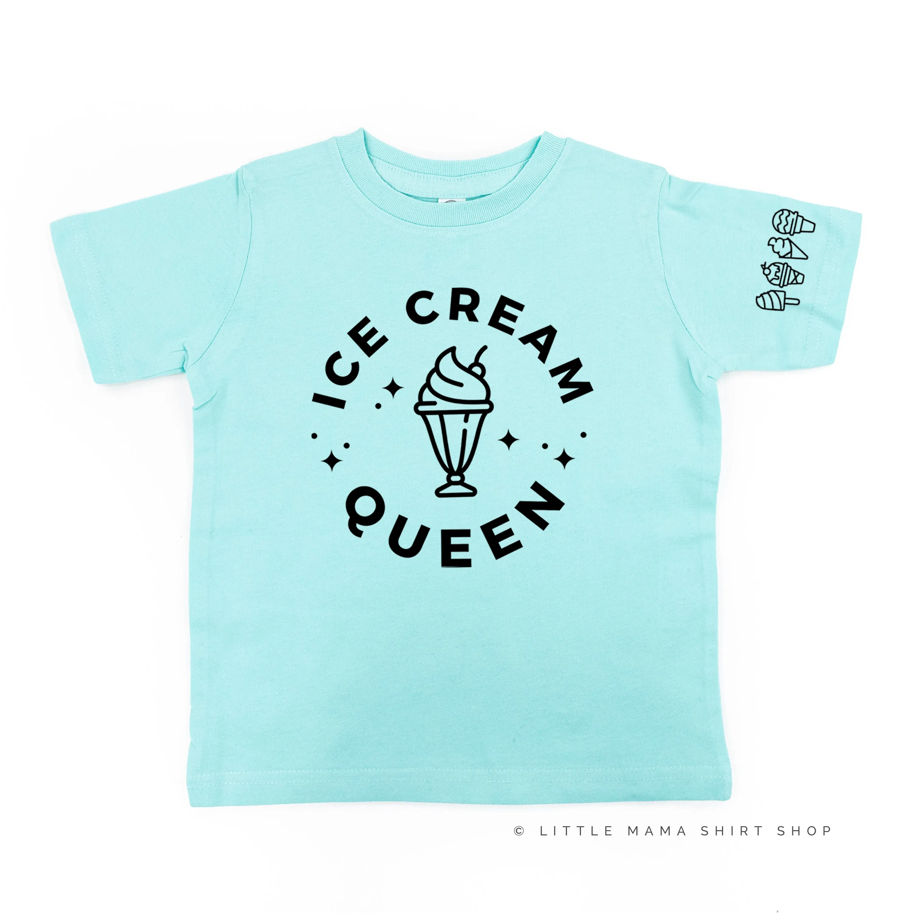 Ice Cream Queen - (Full Size) - Ice Cream Sleeve Detail - Short Sleeve Child Shirt
