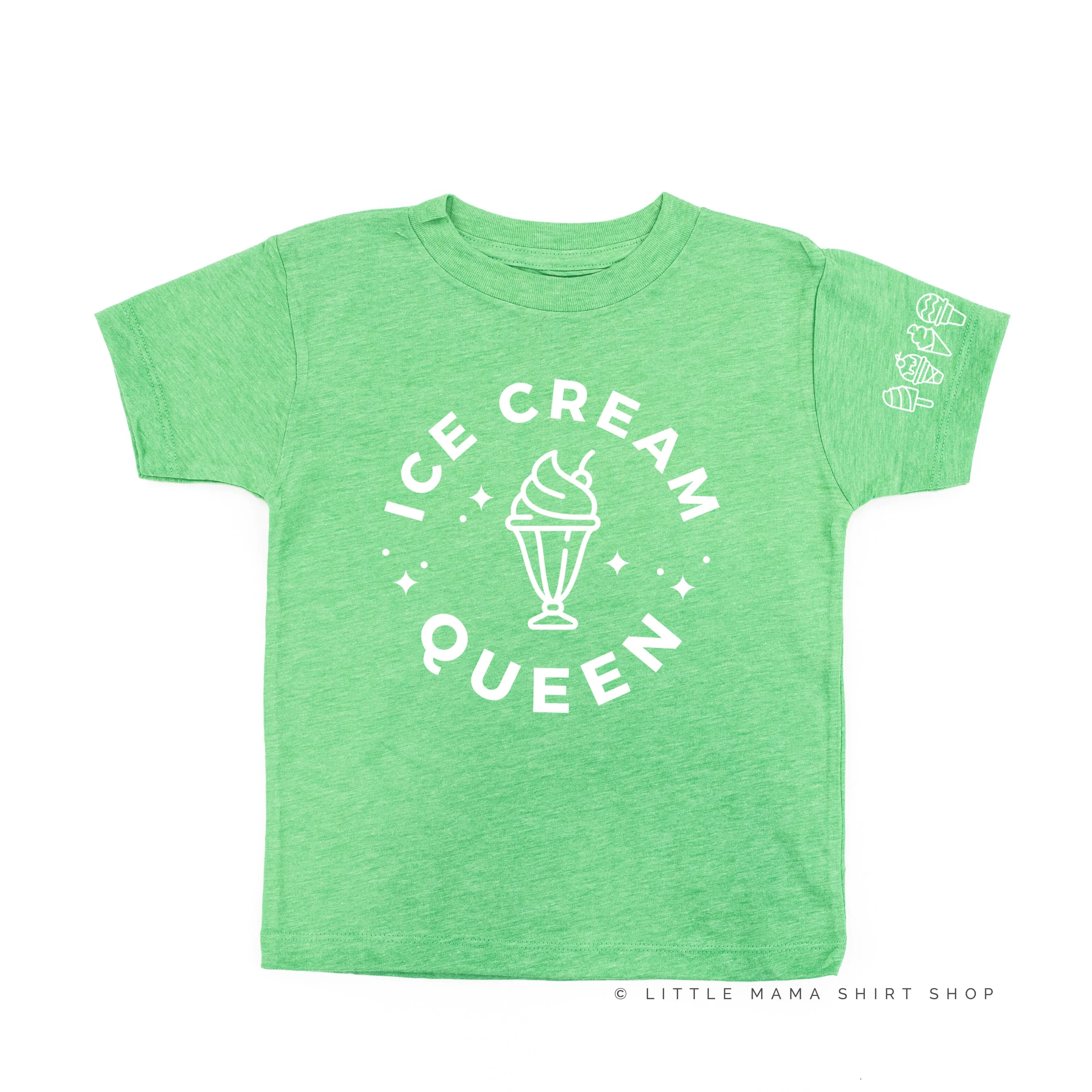 Ice Cream Queen - (Full Size) - Ice Cream Sleeve Detail - Short Sleeve Child Shirt