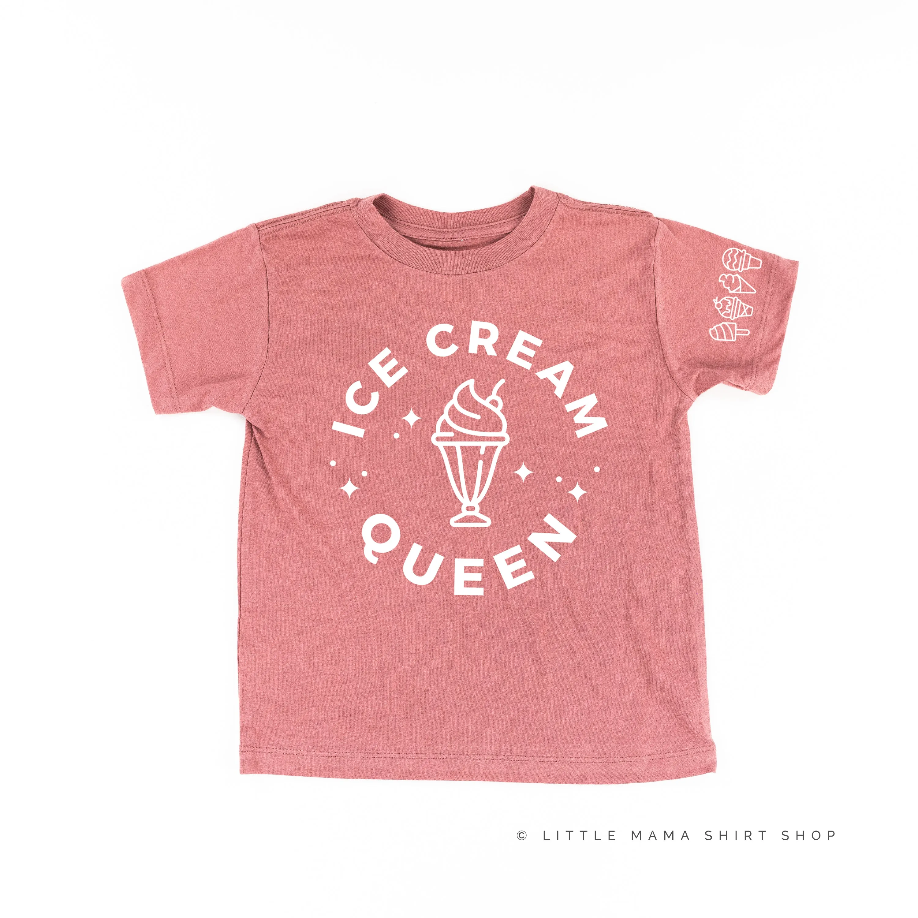 Ice Cream Queen - (Full Size) - Ice Cream Sleeve Detail - Short Sleeve Child Shirt