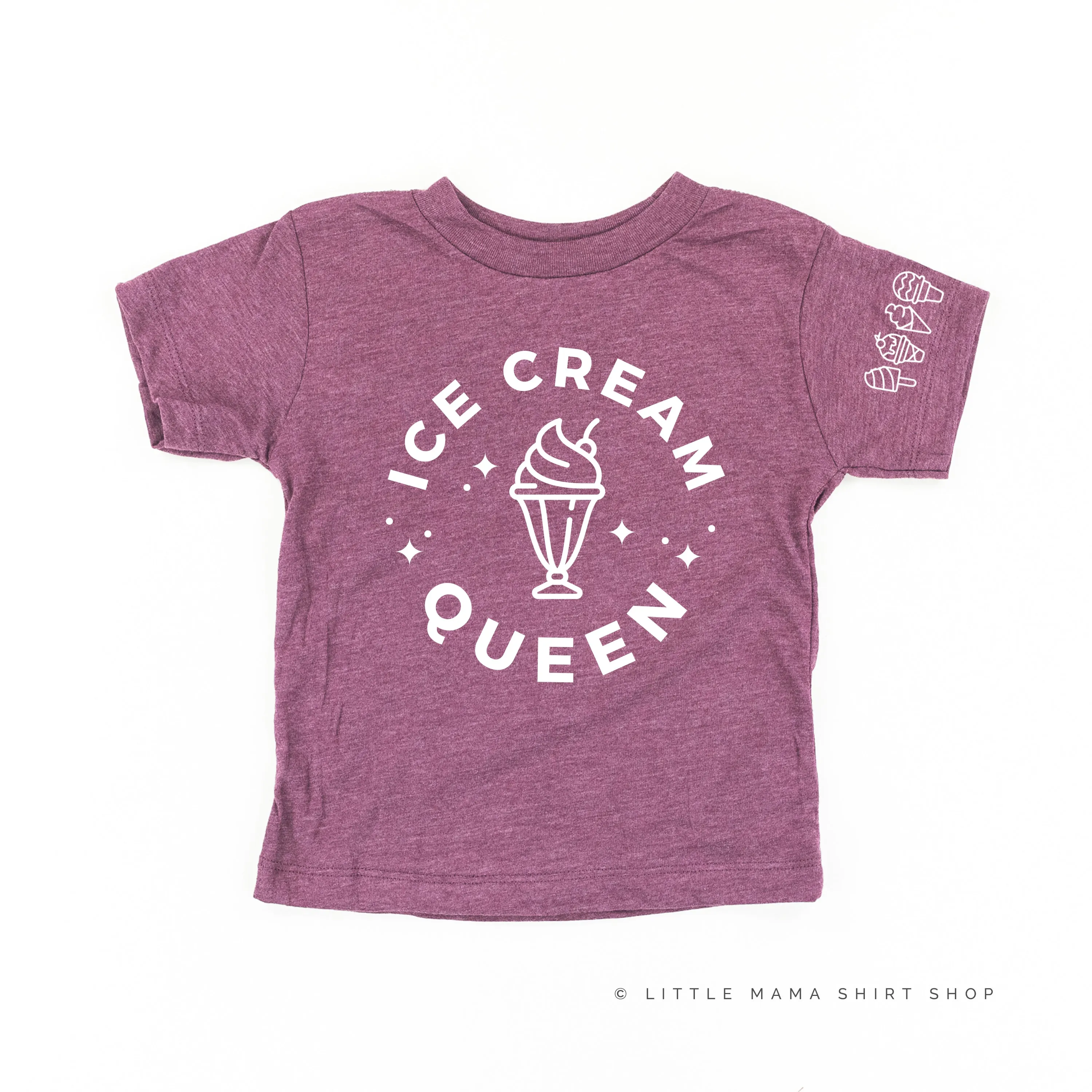 Ice Cream Queen - (Full Size) - Ice Cream Sleeve Detail - Short Sleeve Child Shirt