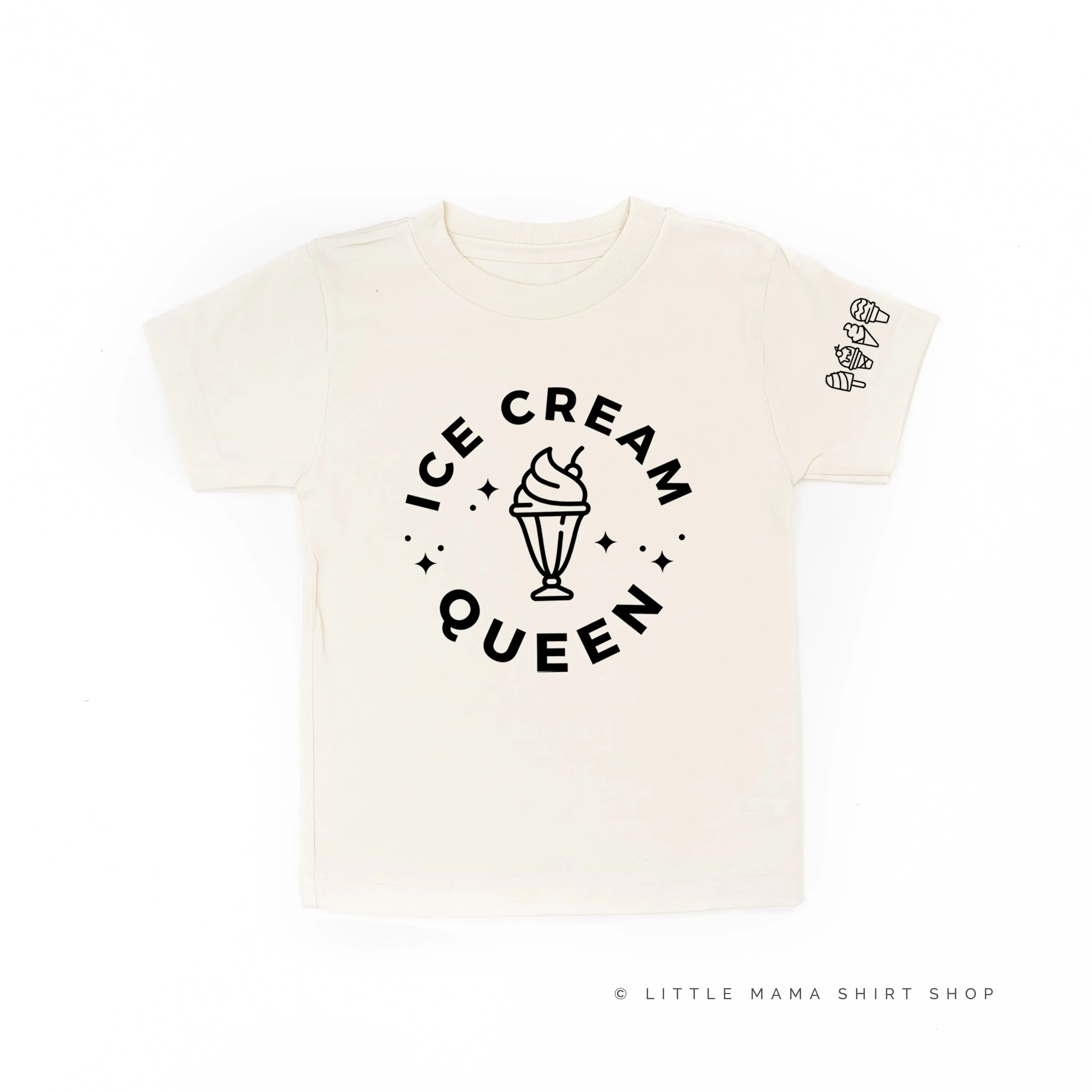 Ice Cream Queen - (Full Size) - Ice Cream Sleeve Detail - Short Sleeve Child Shirt