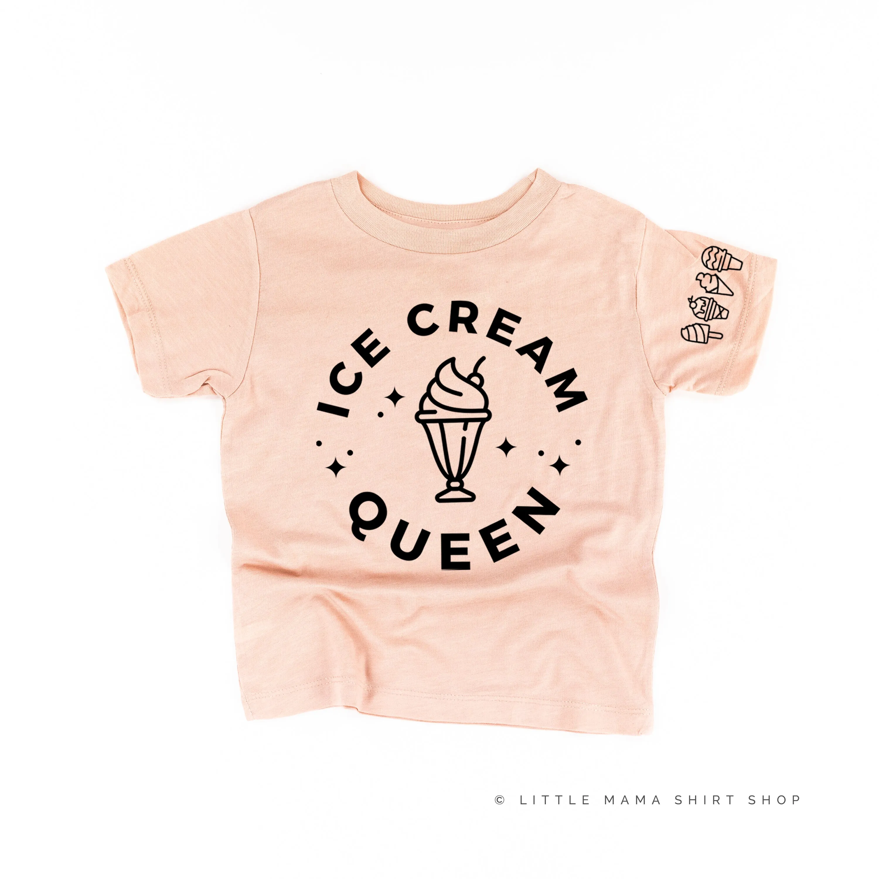 Ice Cream Queen - (Full Size) - Ice Cream Sleeve Detail - Short Sleeve Child Shirt