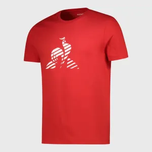 Le Coq Sportif Mens Core Graphic Tee SS No. 1 Red/White _ 180617 _ Red