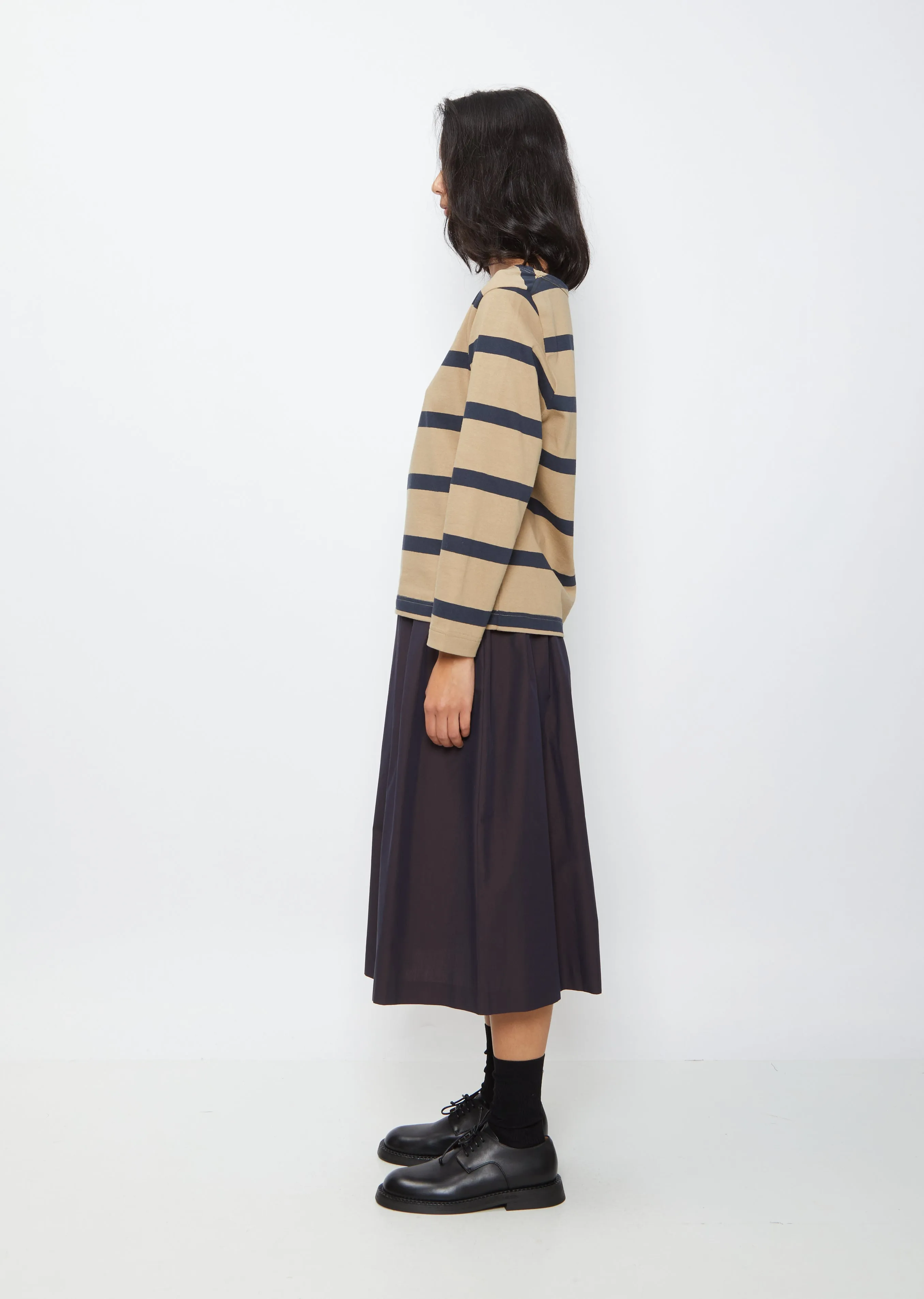 Long Sleeve Matelot Top — Stone/Dark Indigo