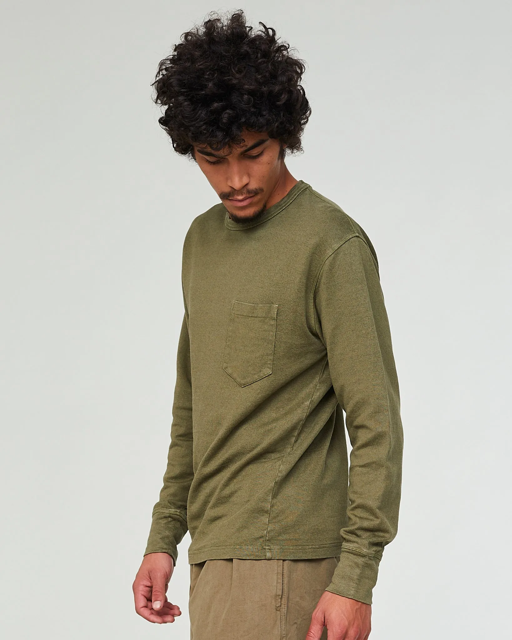 L/S Pocket T Military Jersey Khaki