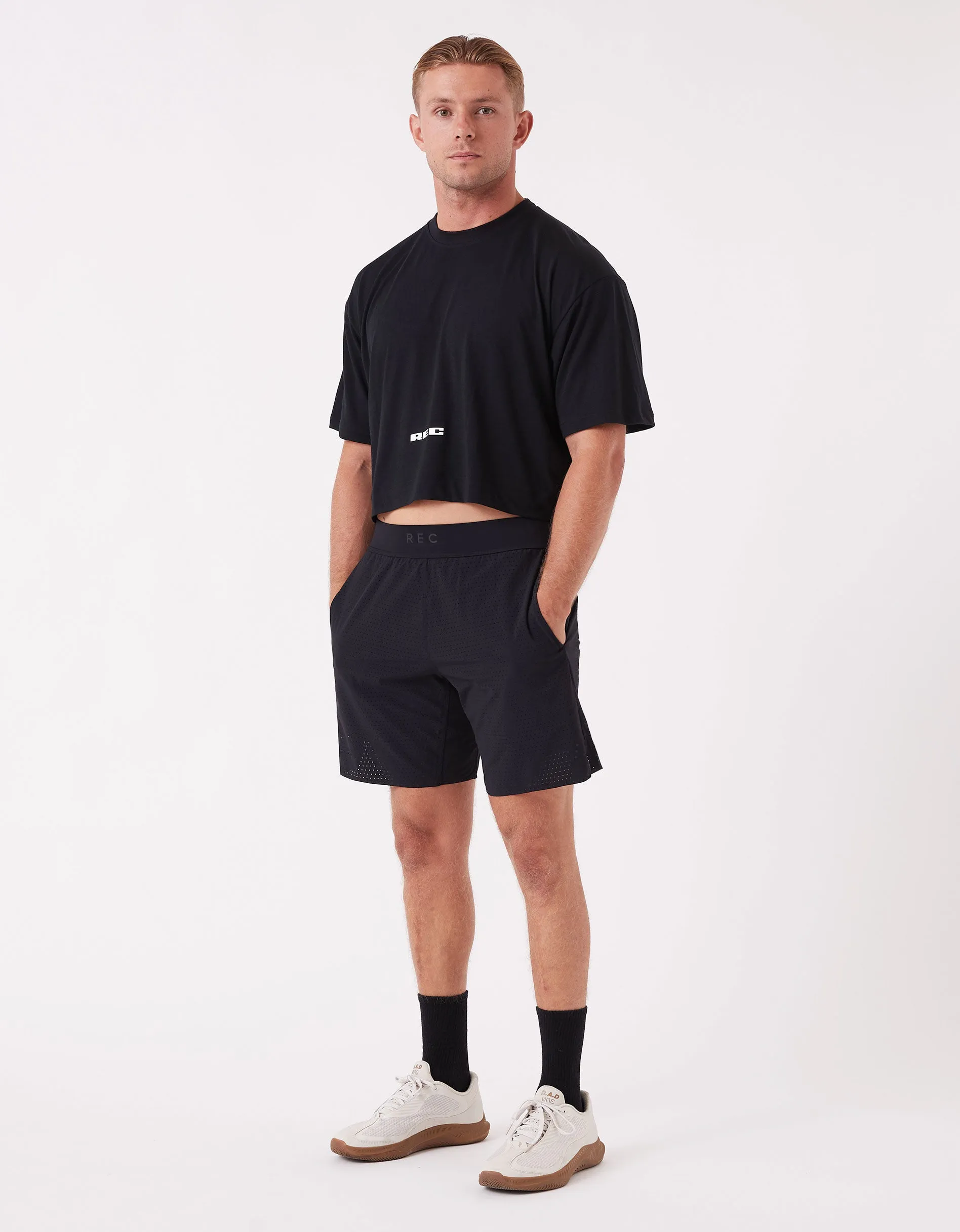 Mens Oxy Float Crop Tee Black