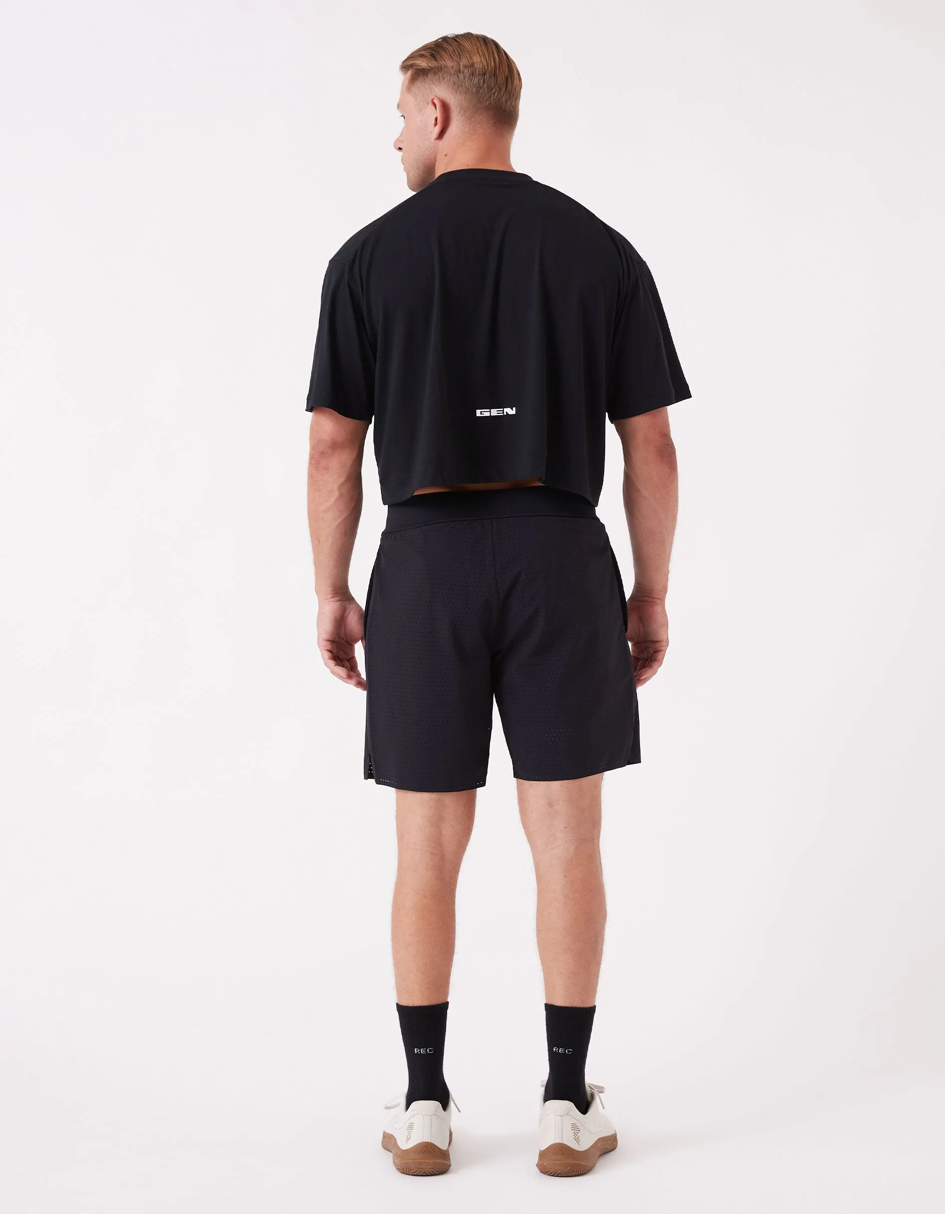 Mens Oxy Float Crop Tee Black