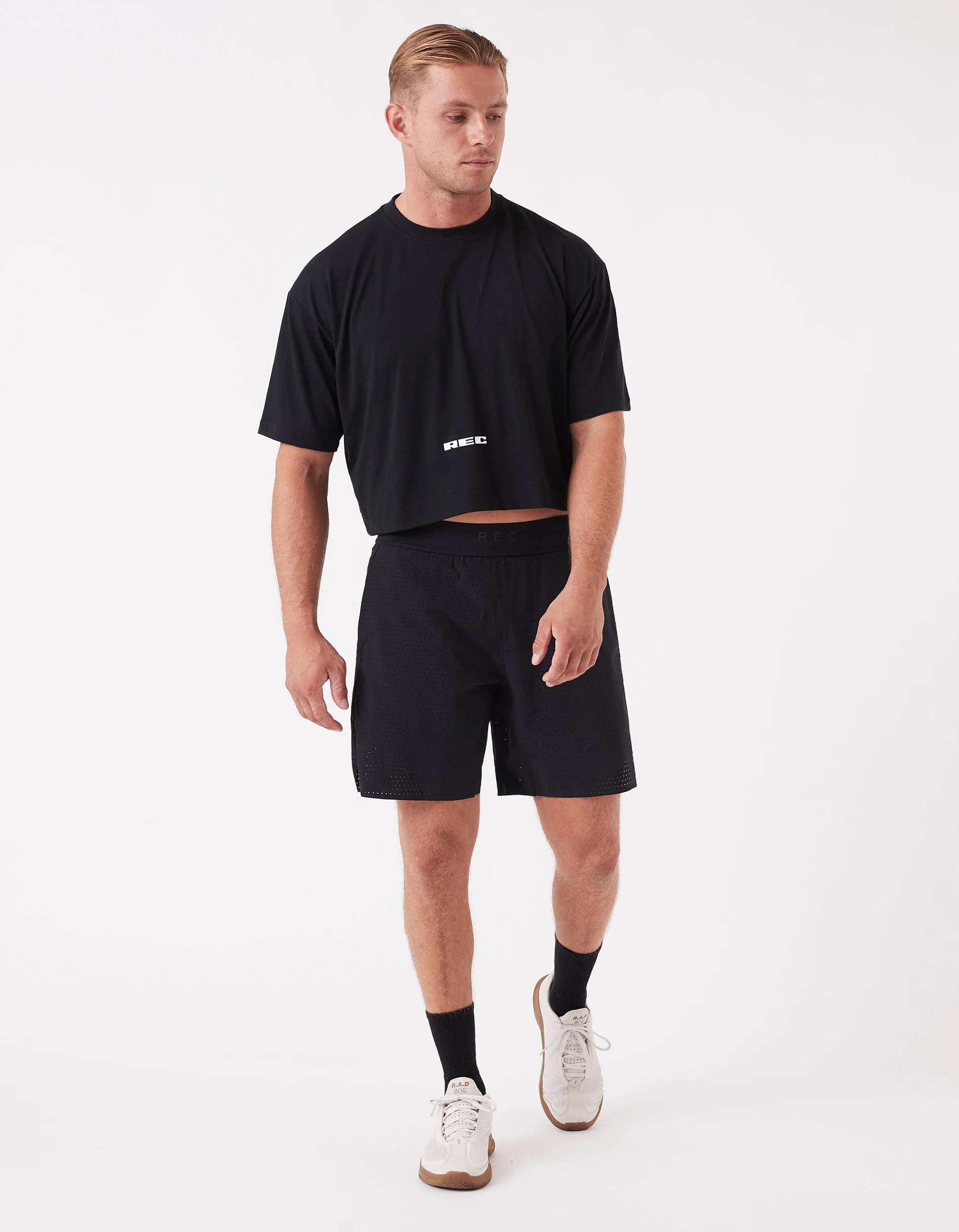 Mens Oxy Float Crop Tee Black
