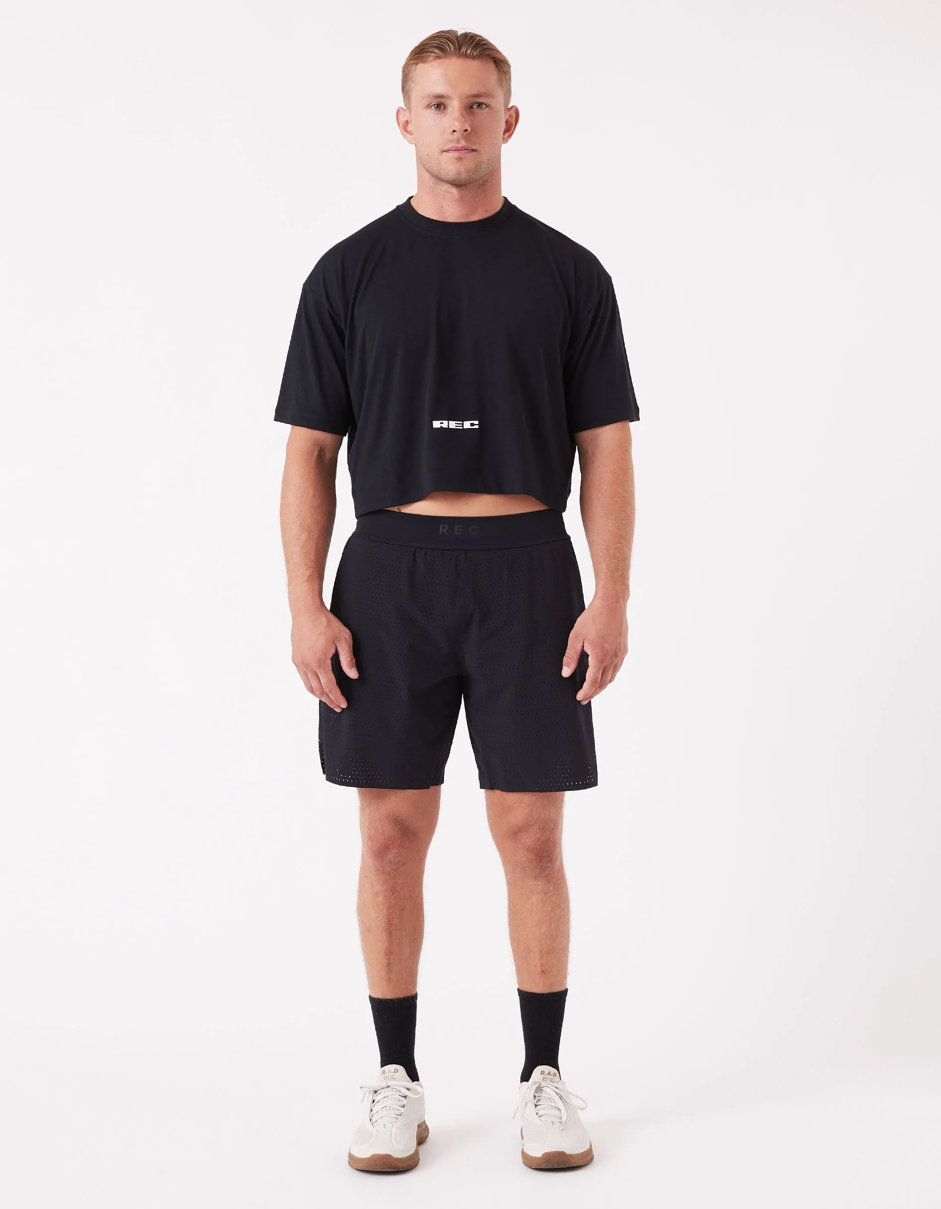 Mens Oxy Float Crop Tee Black