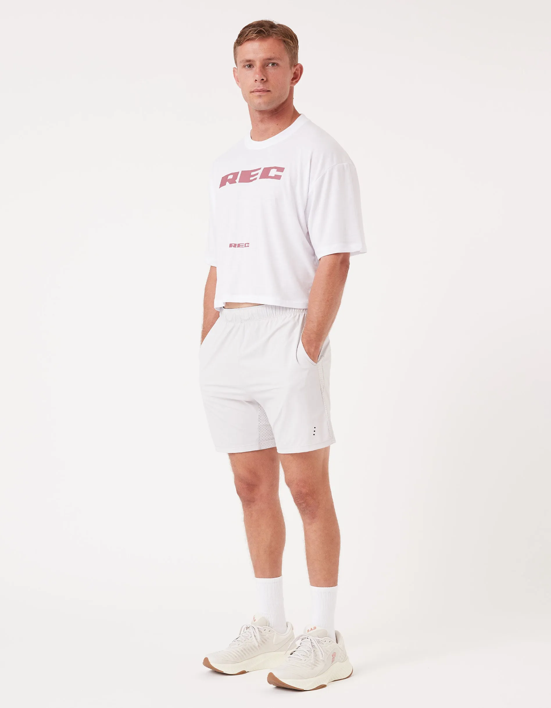 Mens Oxy Float Crop = Tee White